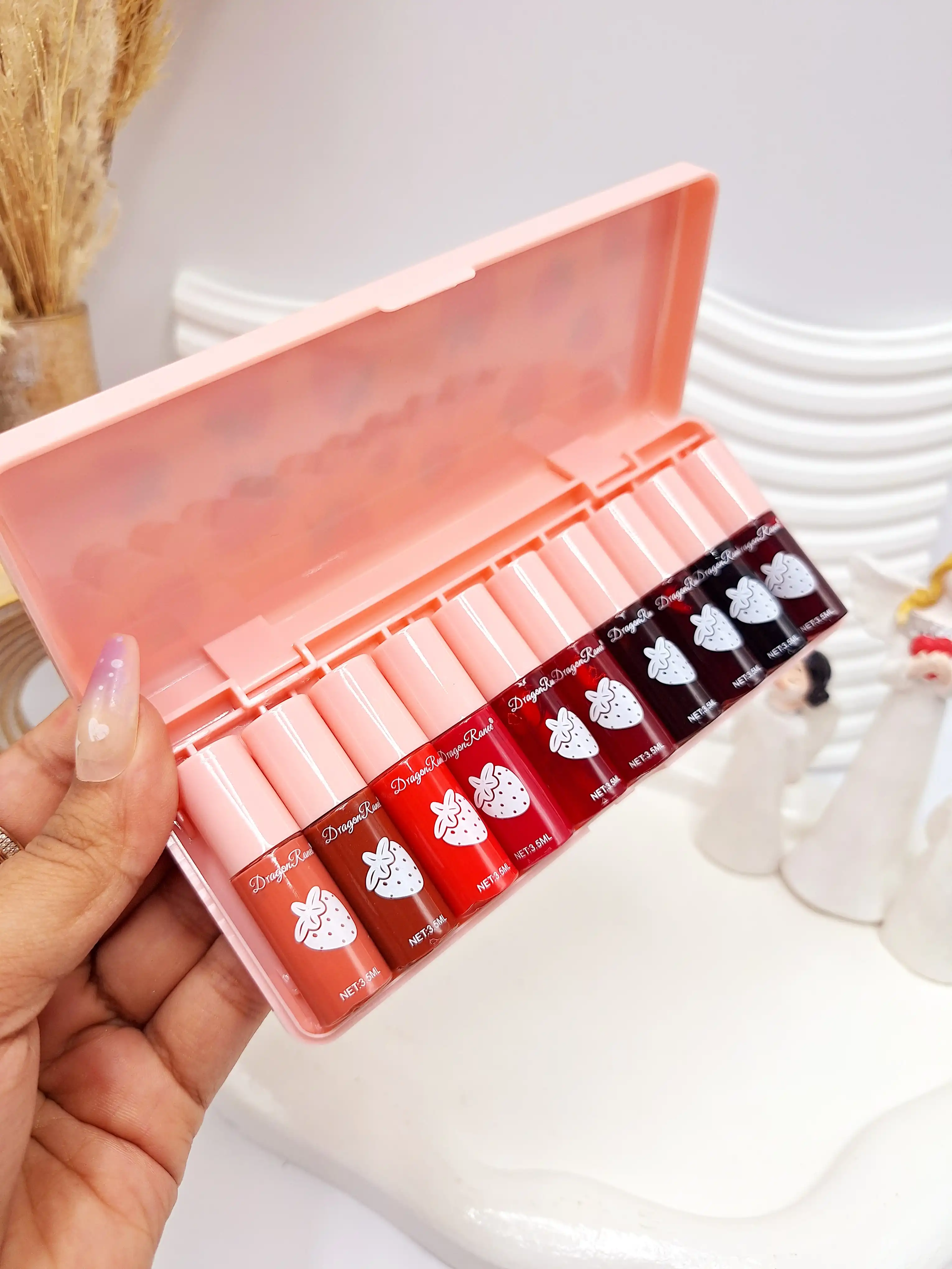 پک ده تایی تینت لب و رژلب توت فرنگی برند دراگون رانی کد R122