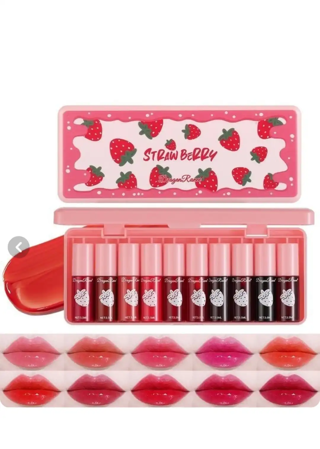 پک ده تایی تینت لب و رژلب توت فرنگی برند دراگون رانی کد R122
