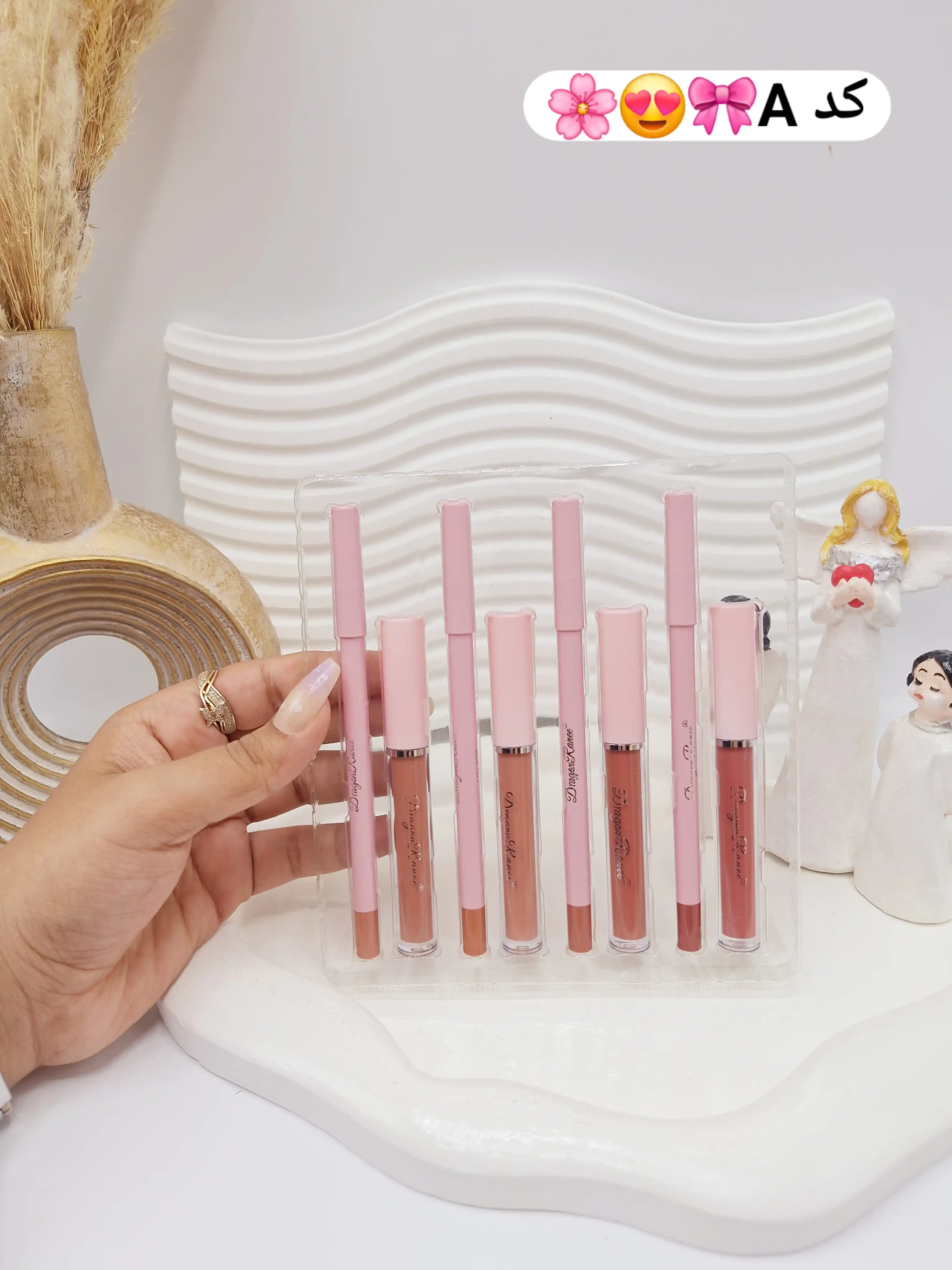 پک ست 8 عددی رژ مایع و خط لب دراگون رانی کد D6014