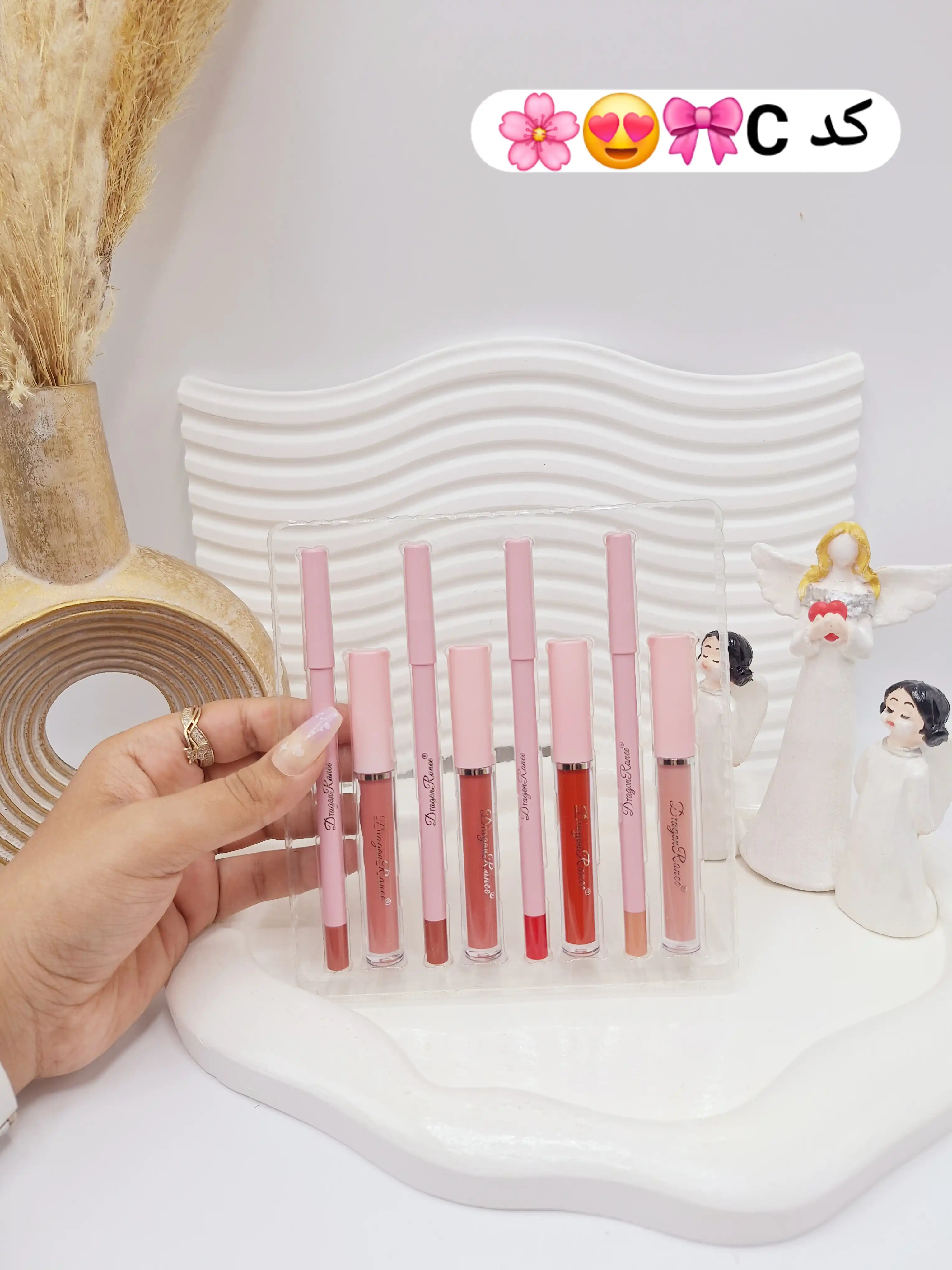 پک ست 8 عددی رژ مایع و خط لب دراگون رانی کد D6014