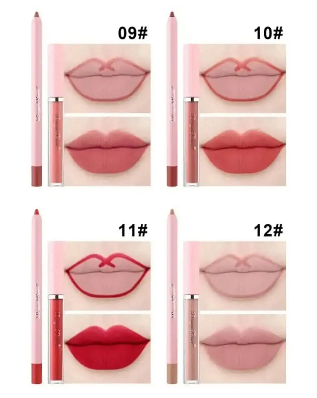 پک رژ مایع و مداد لب برند دراگون رانی گیاهی کد D6015