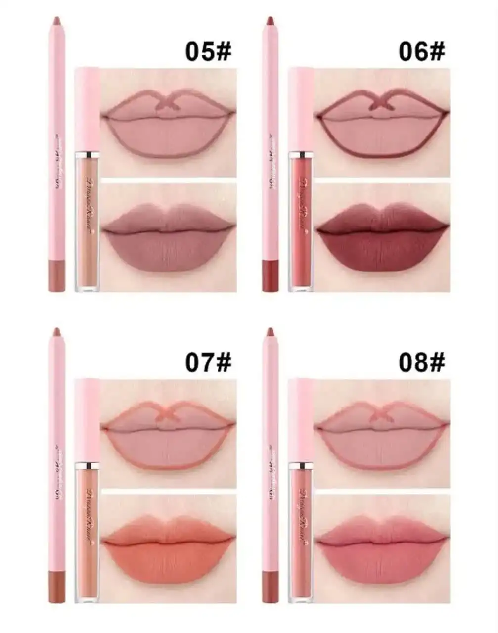 پک رژ مایع و مداد لب برند دراگون رانی گیاهی کد D6015