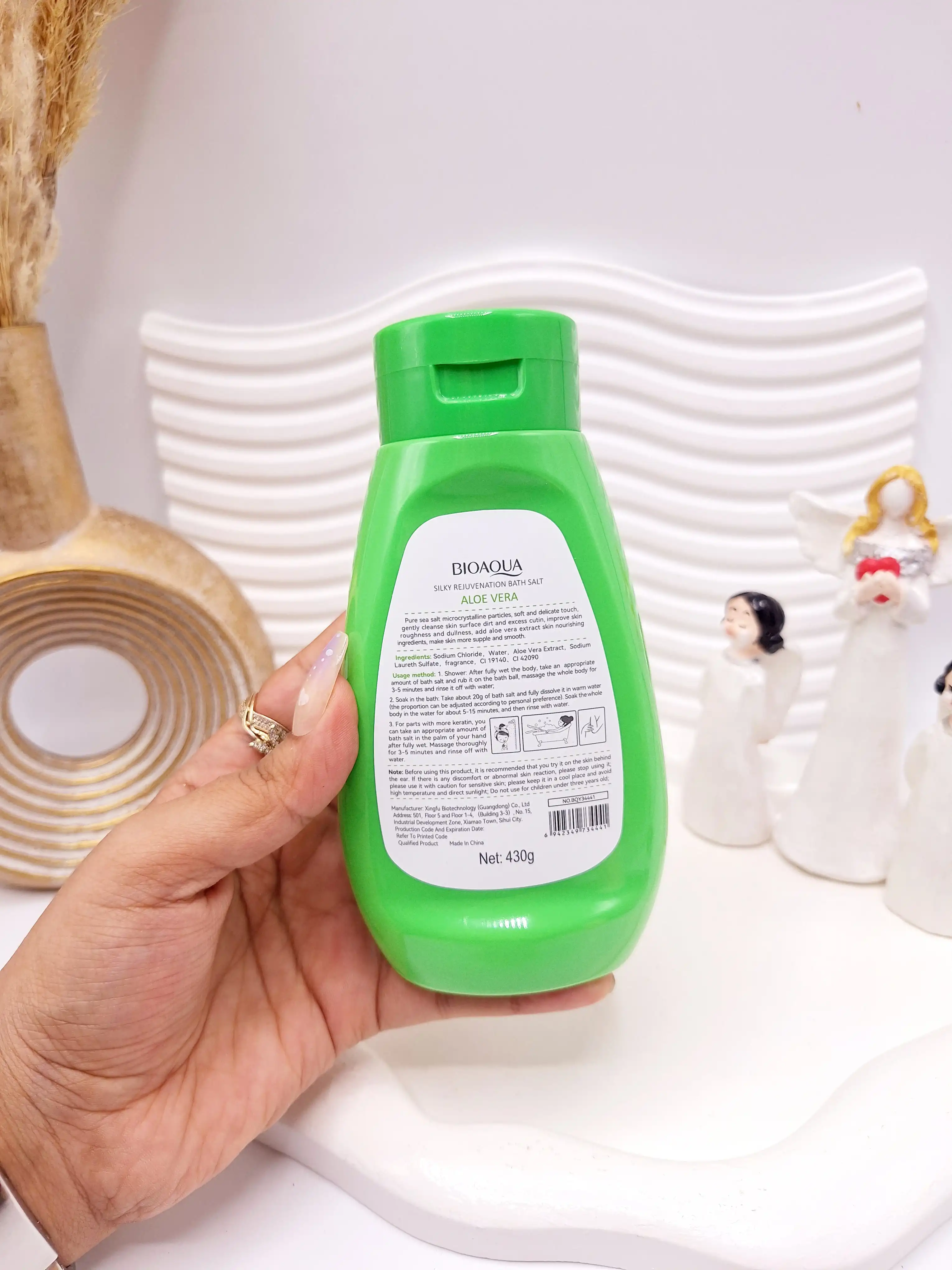 نمک بدن آلوئه ورا حجم 430 گرم برند بیوآکوا کد 4441