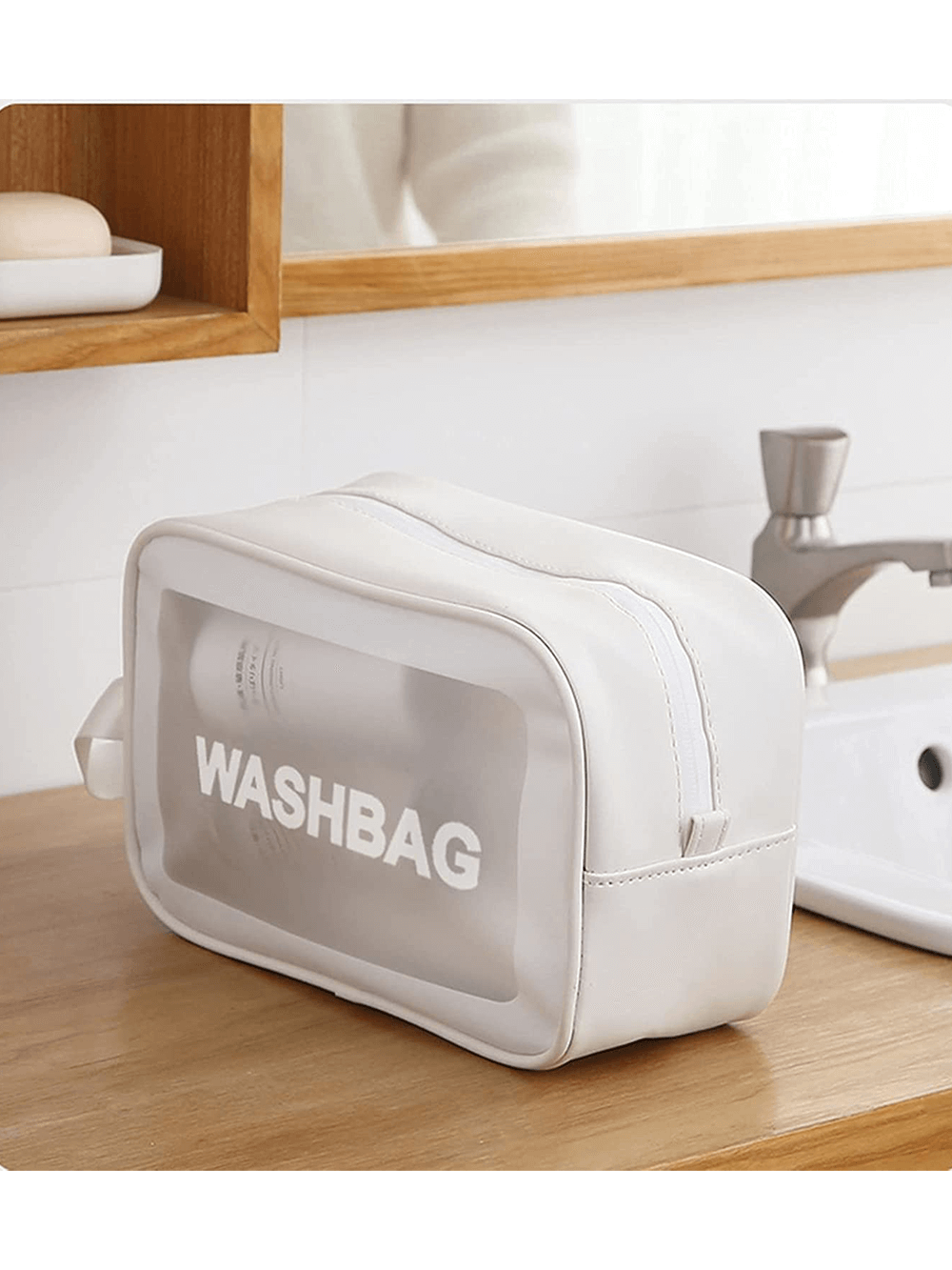کیف آرایشی واشبگ WASHBAG سایز متوسط (رنگ سفید)