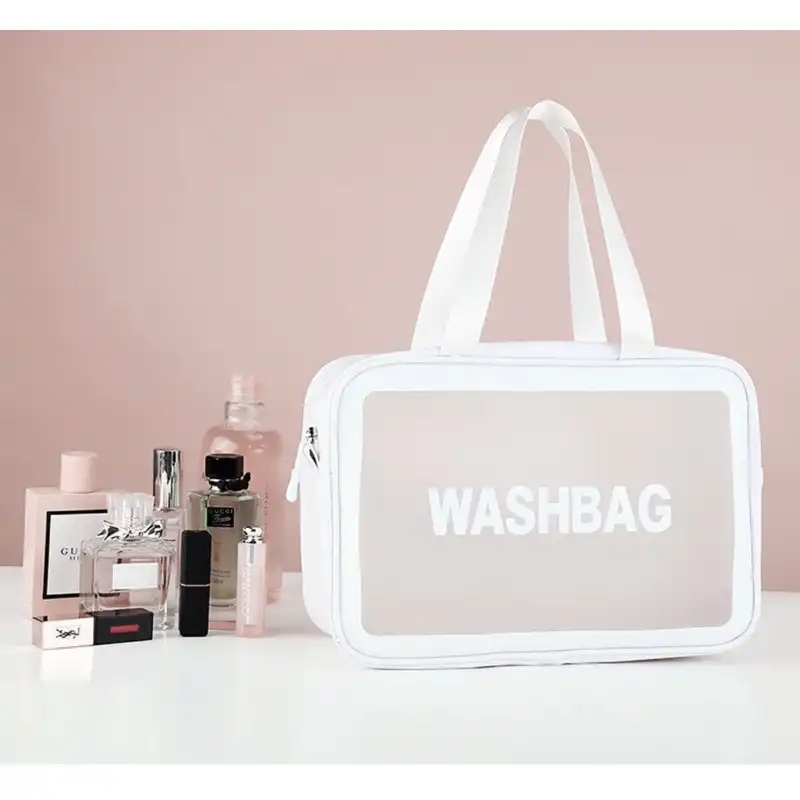 کیف آرایشی واشبگ WASHBAG سایز بزرگ مستطیلی (رنگ سفید)