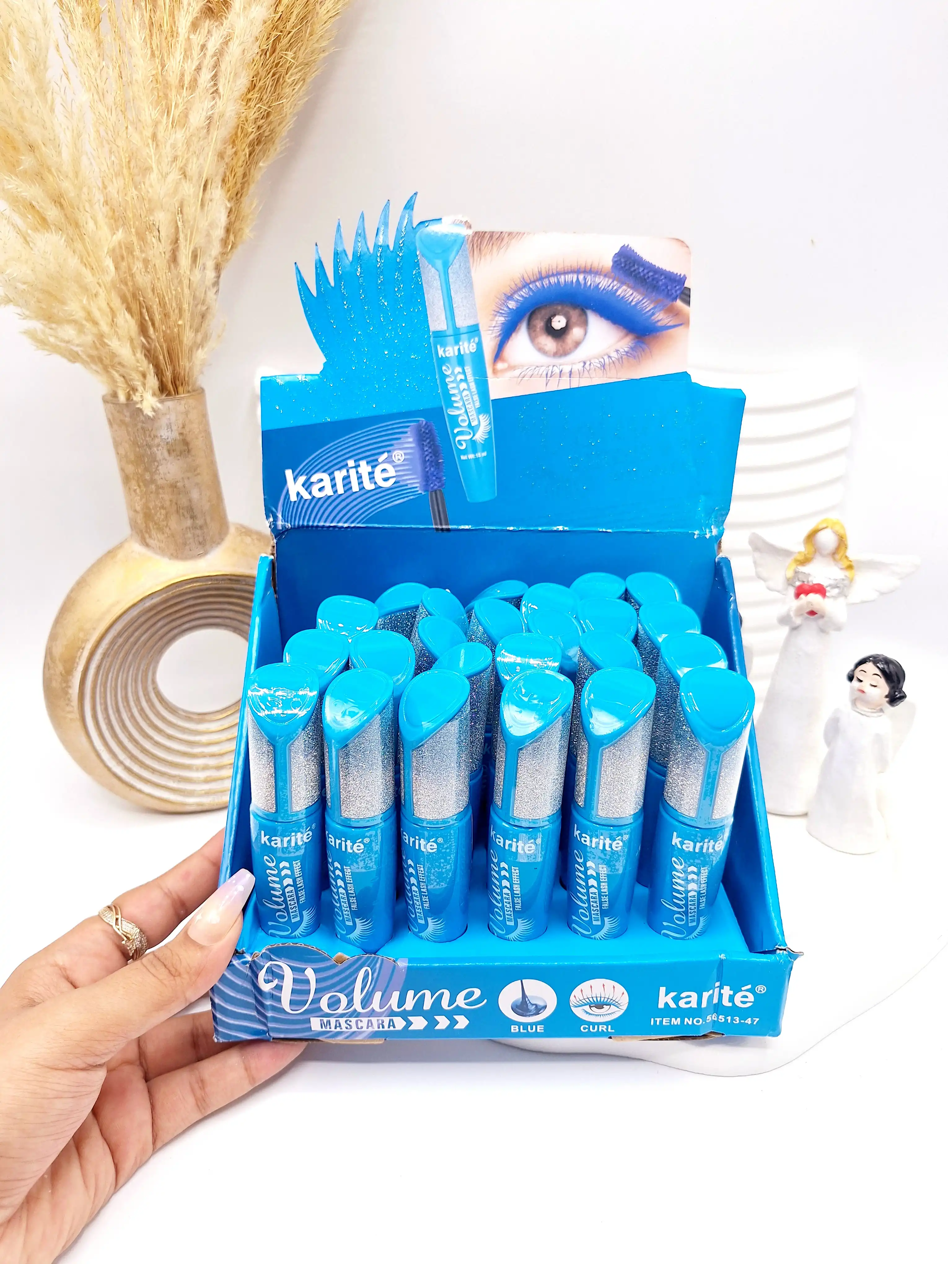 ریمل رنگ آبی پوکه گلیتری برند کاریته کد 56513