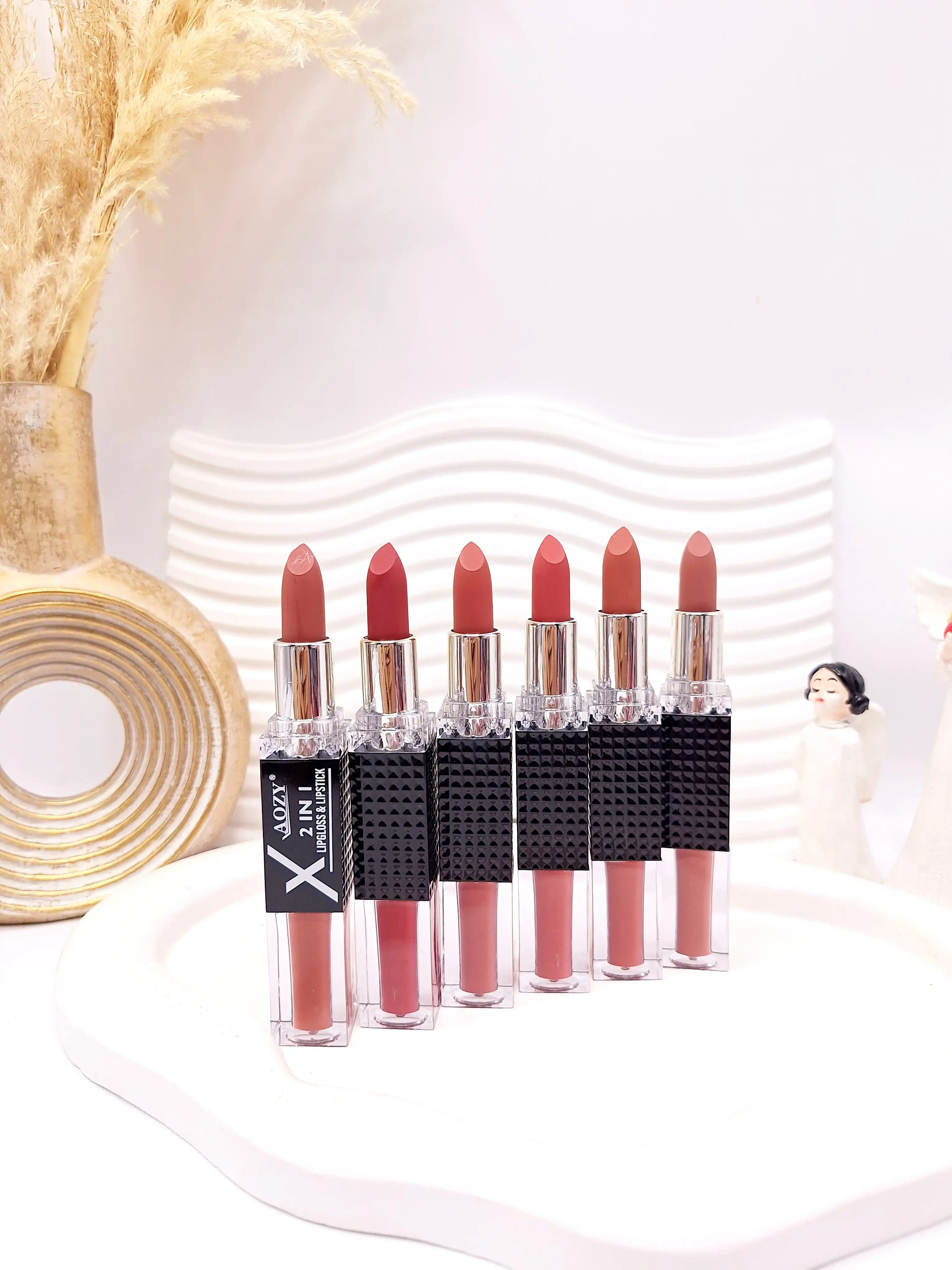 رژلب 6 تایی دوسر برند Aozy کد AL031