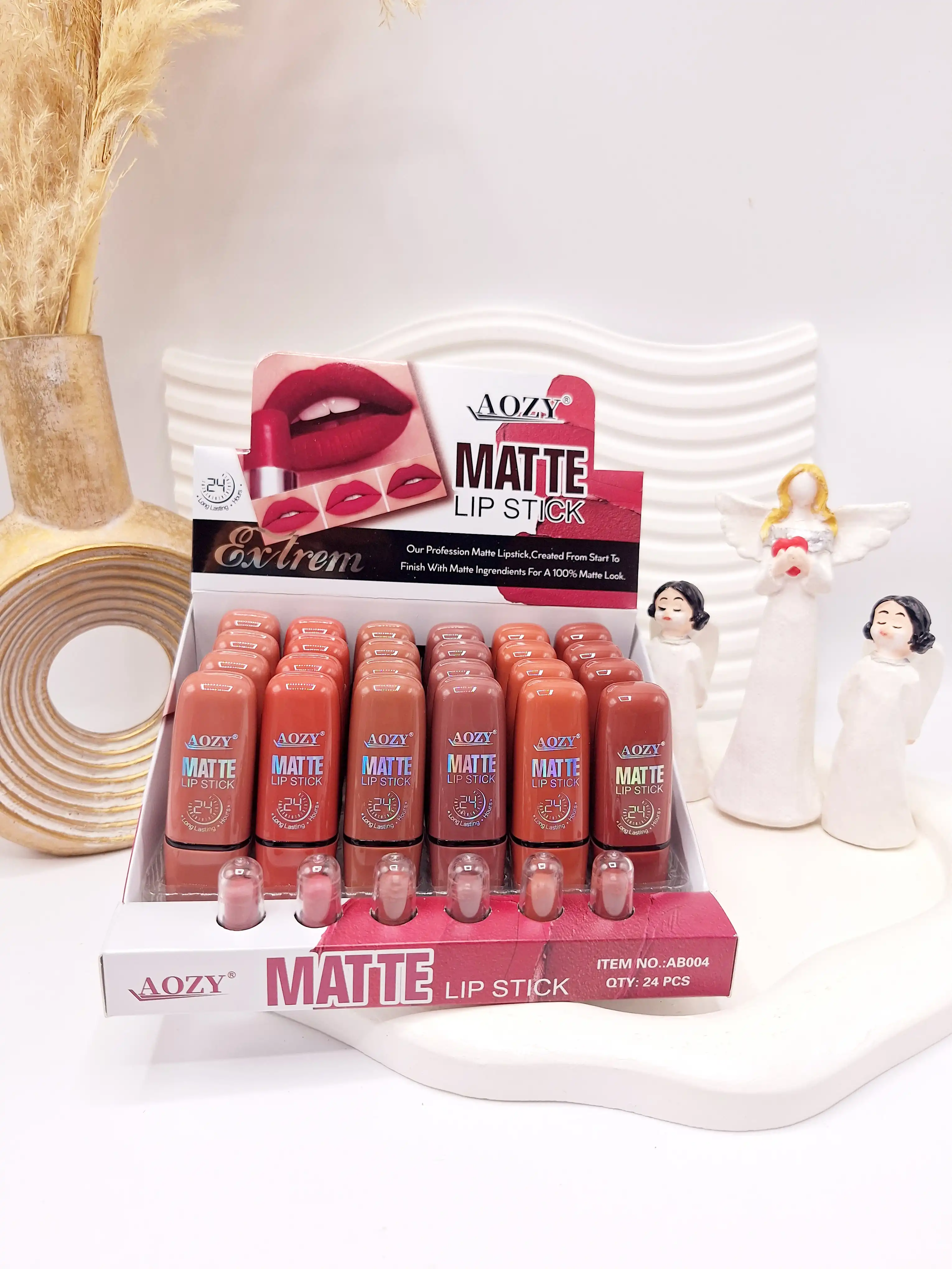 رژ 6 تایی جامد و مخملی مات برند Aozy کد AB004