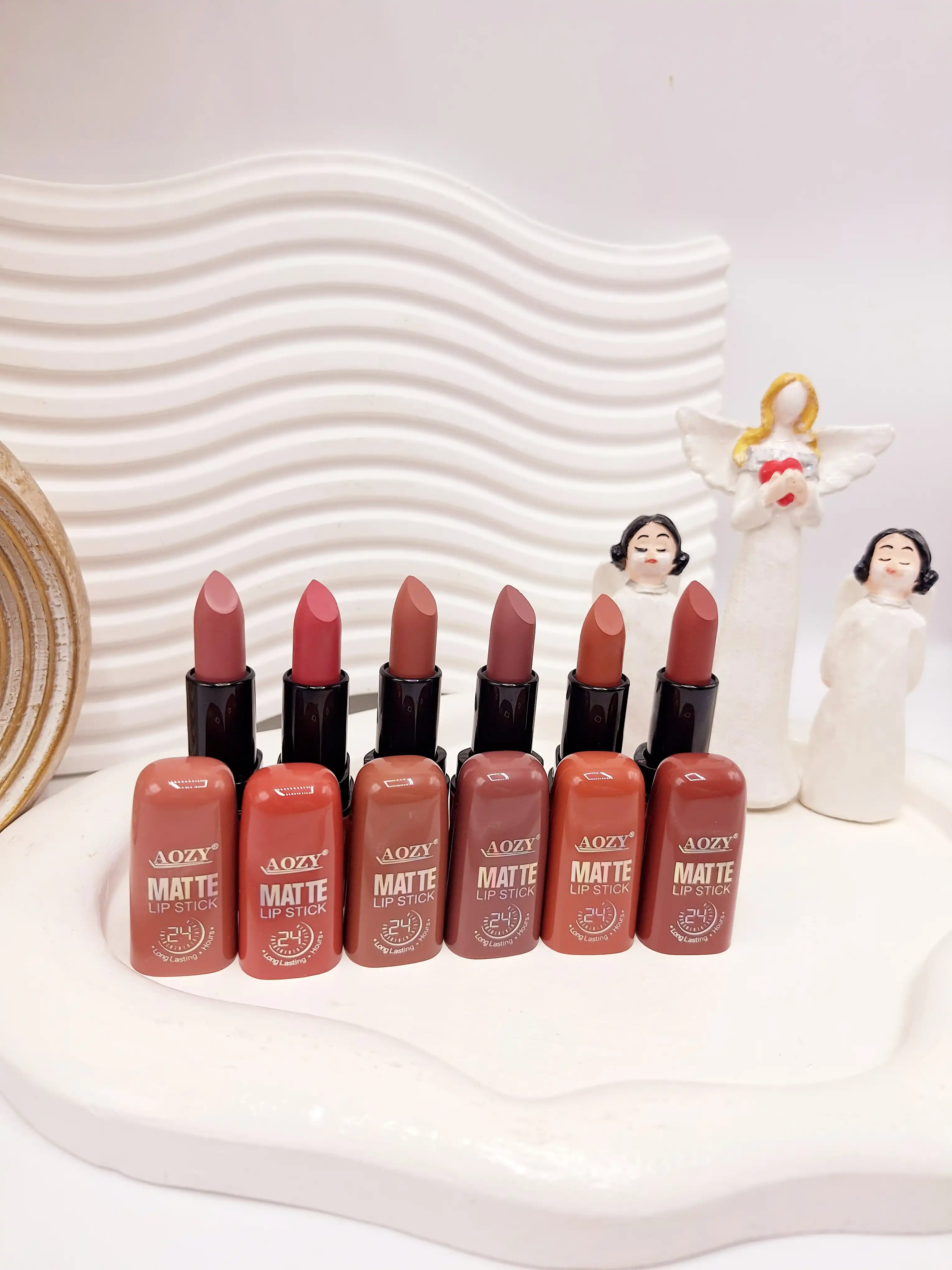 رژ 6 تایی جامد و مخملی مات برند Aozy کد AB004