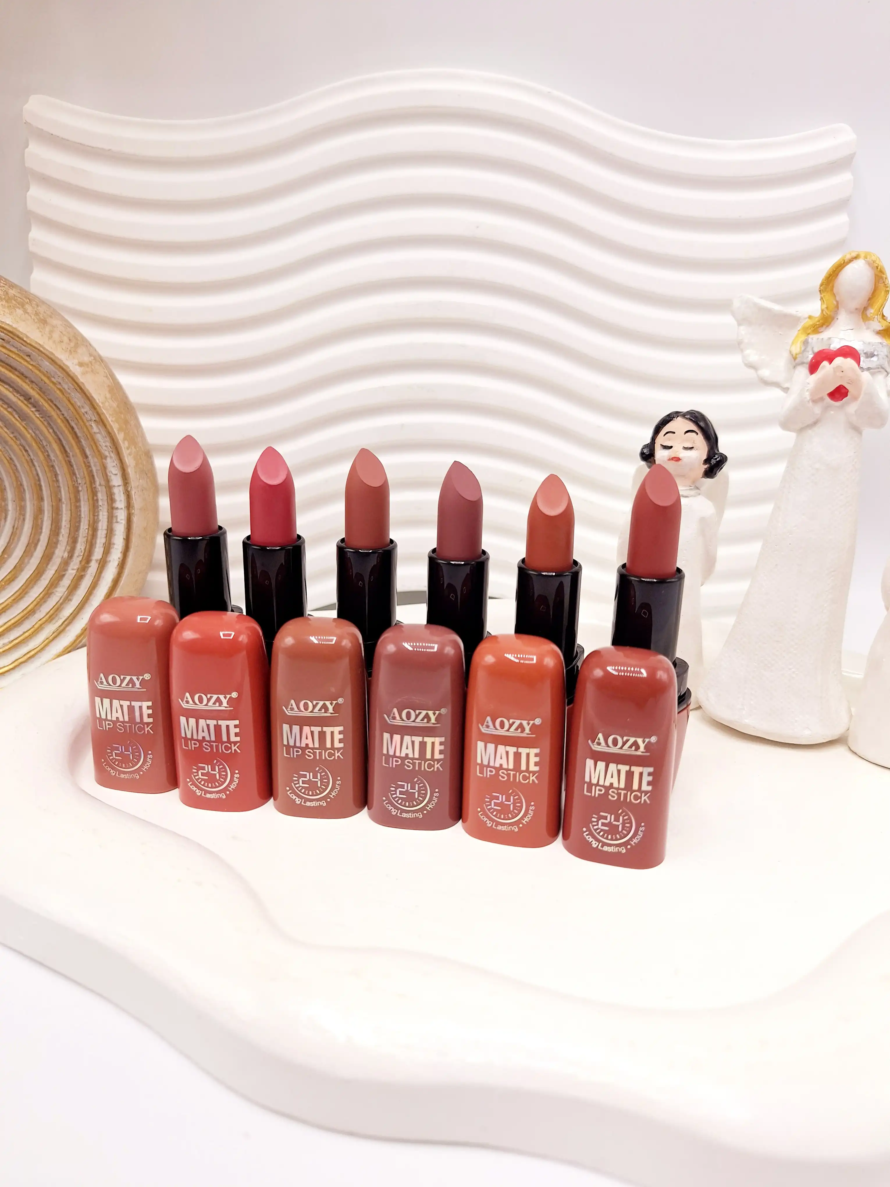 رژ 6 تایی جامد و مخملی مات برند Aozy کد AB004