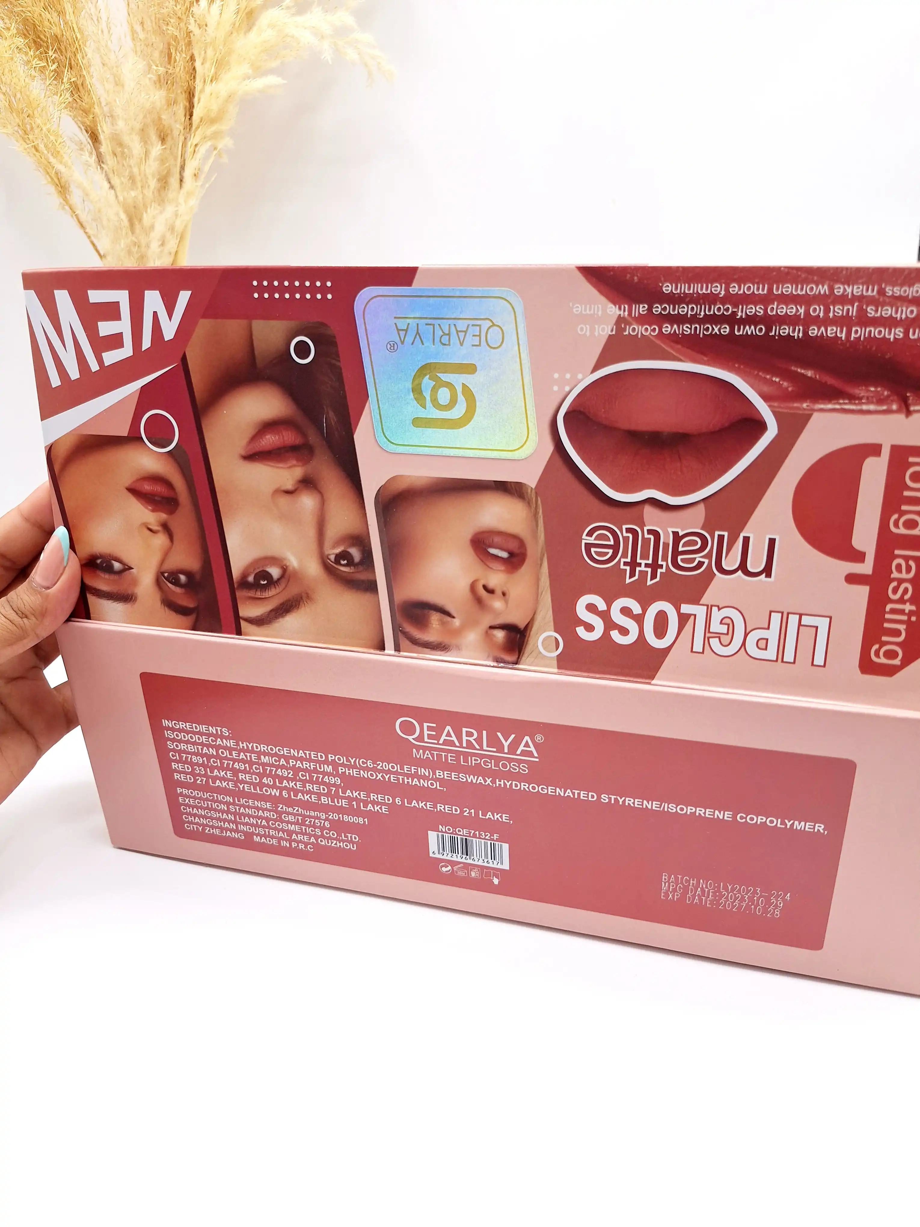 پک رژ مایع 6 تایی برند QEARLYA مات و زیبا کد NO:QE7132-F