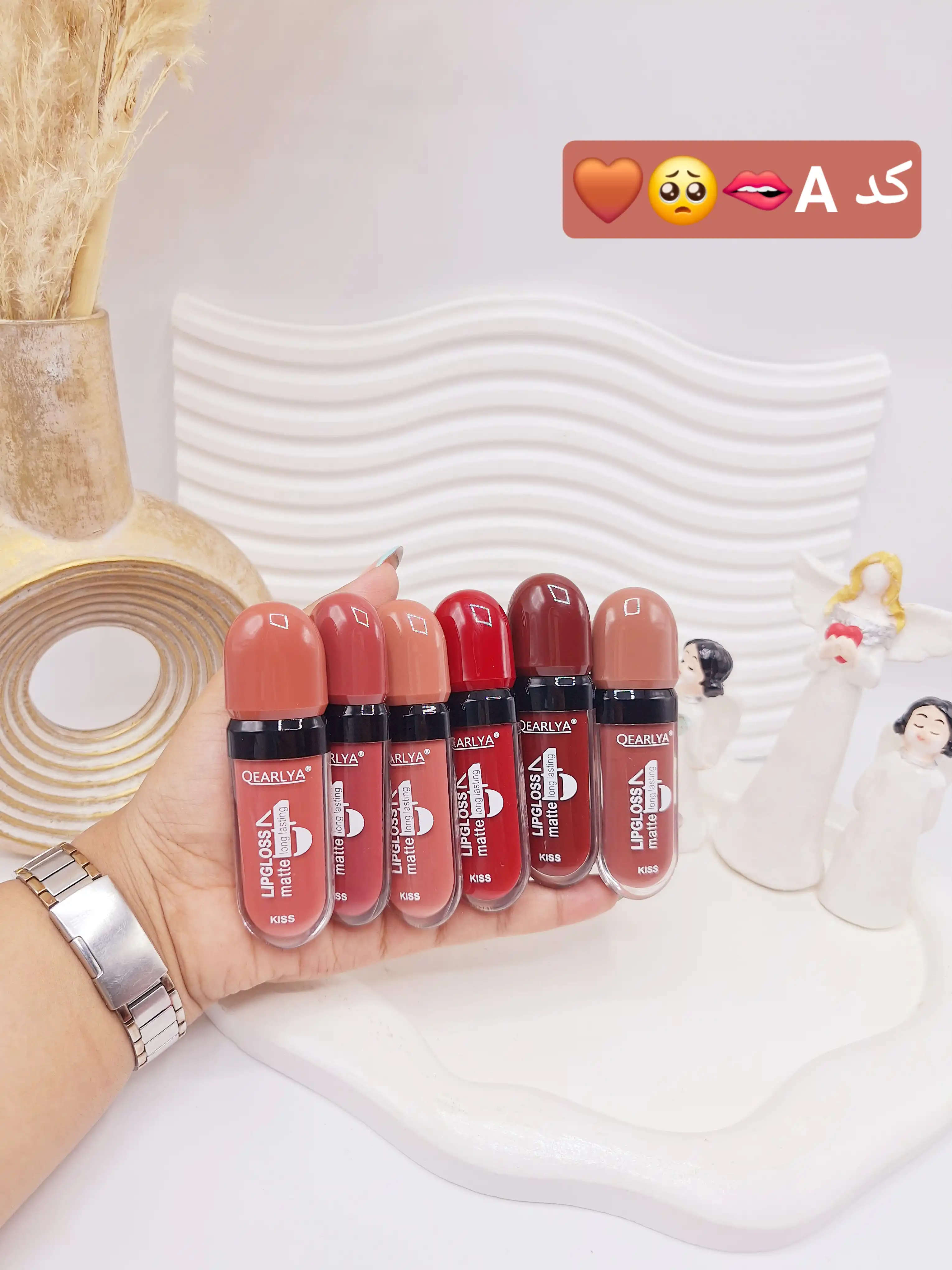 پک رژ مایع 6 تایی برند QEARLYA مات و زیبا کد NO:QE7132-F