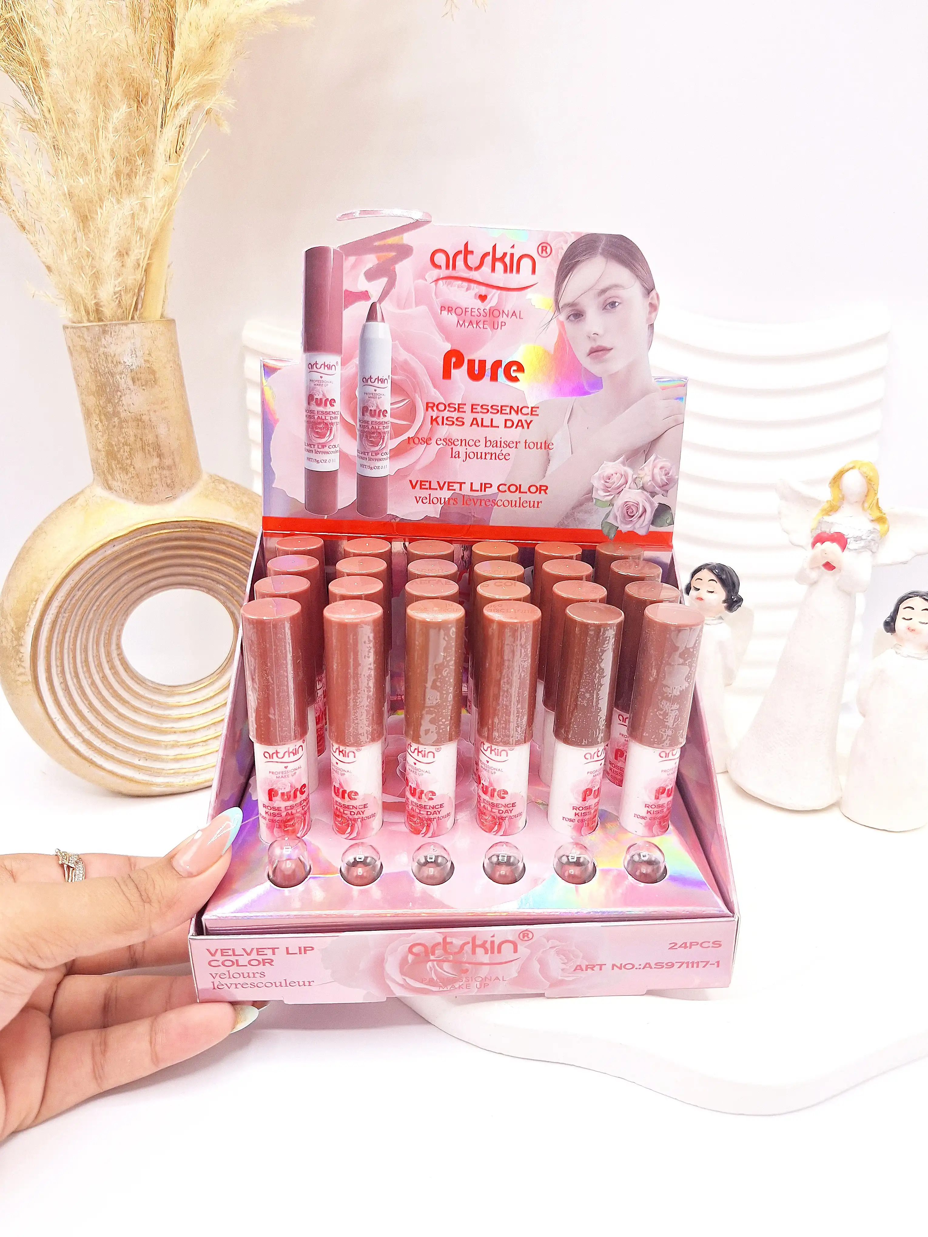 پک 6 تایی رژ لب مدادی پیچی برند آرت اسکین کد AS971117