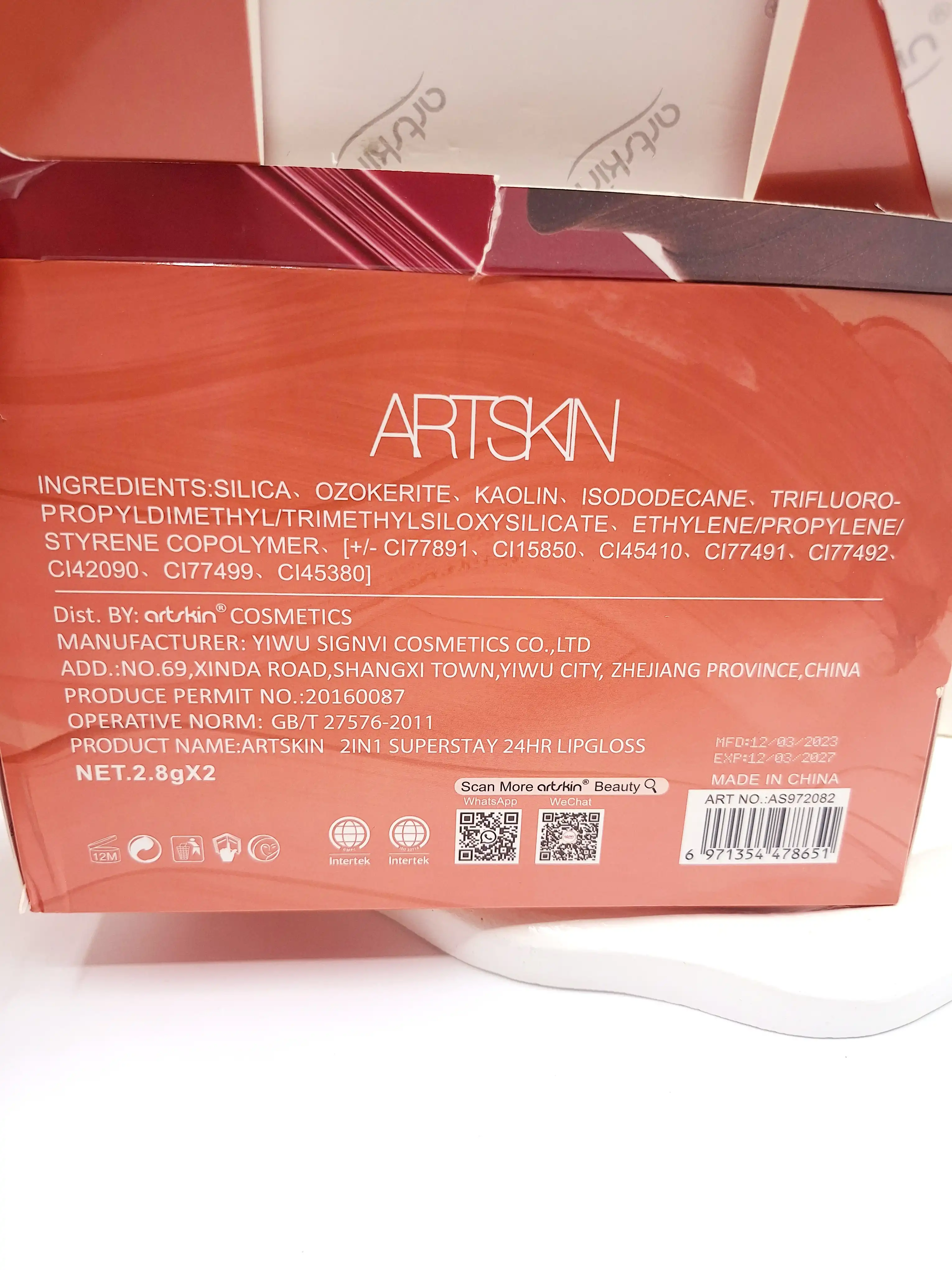 پک 6 تایی رژ مایع دو سر برند آرت اسکین کد AS972082