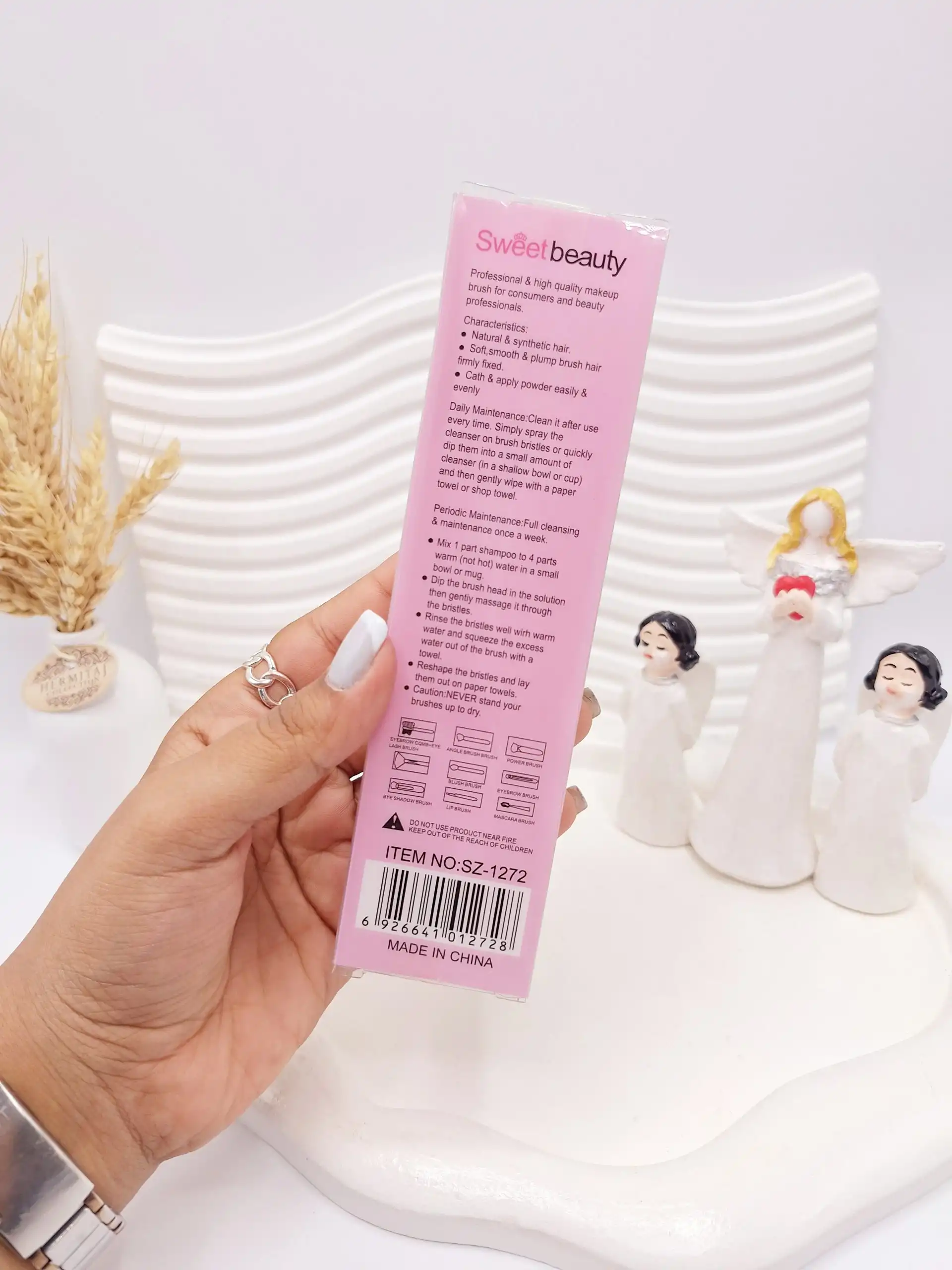 براش رژ گونه بابونه صورتی طلق دار کد 1272