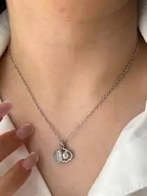 گردنبند زنانه طرح صدف مراوریدی فول نگین استیل