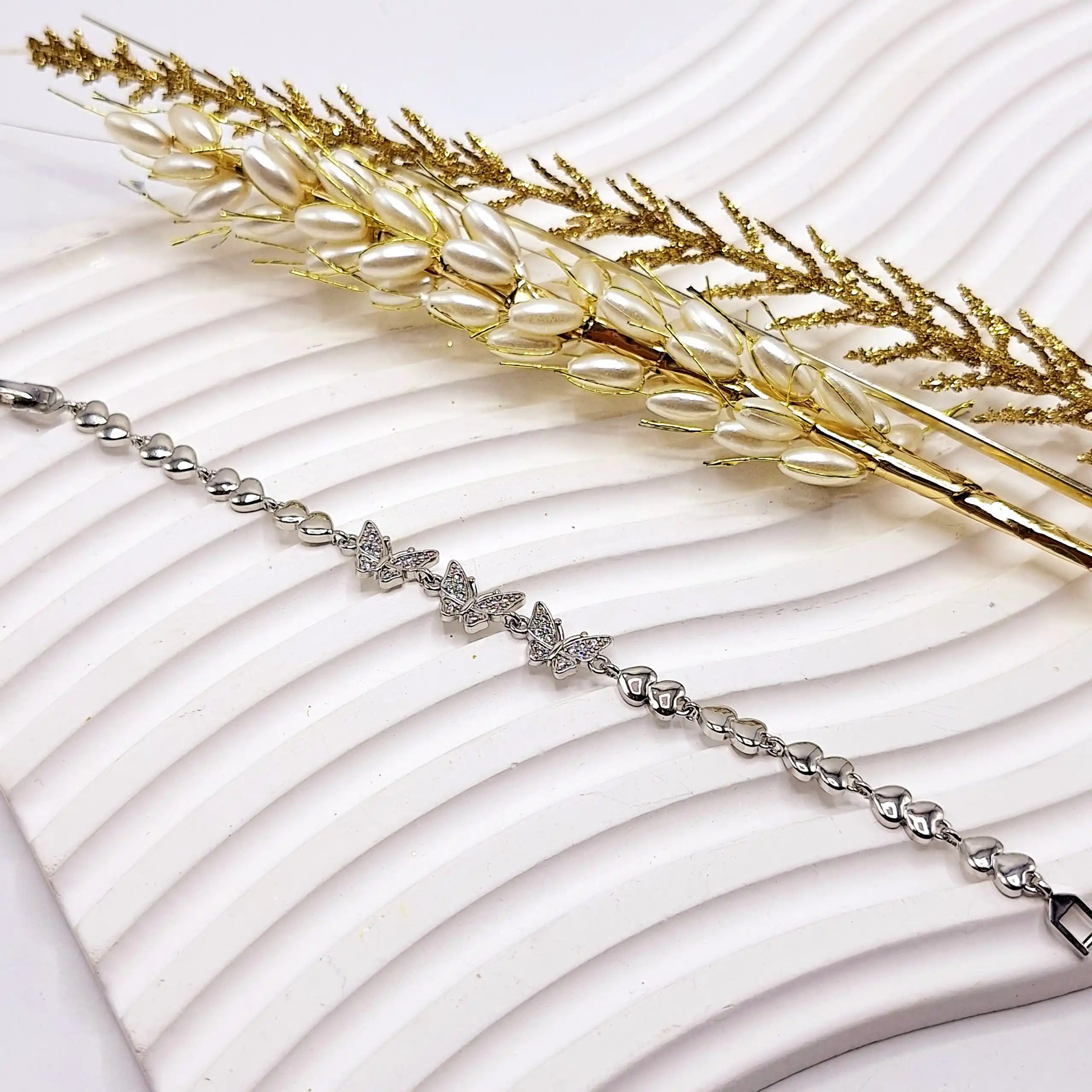 دستبند پروانه ای زیبا استیل