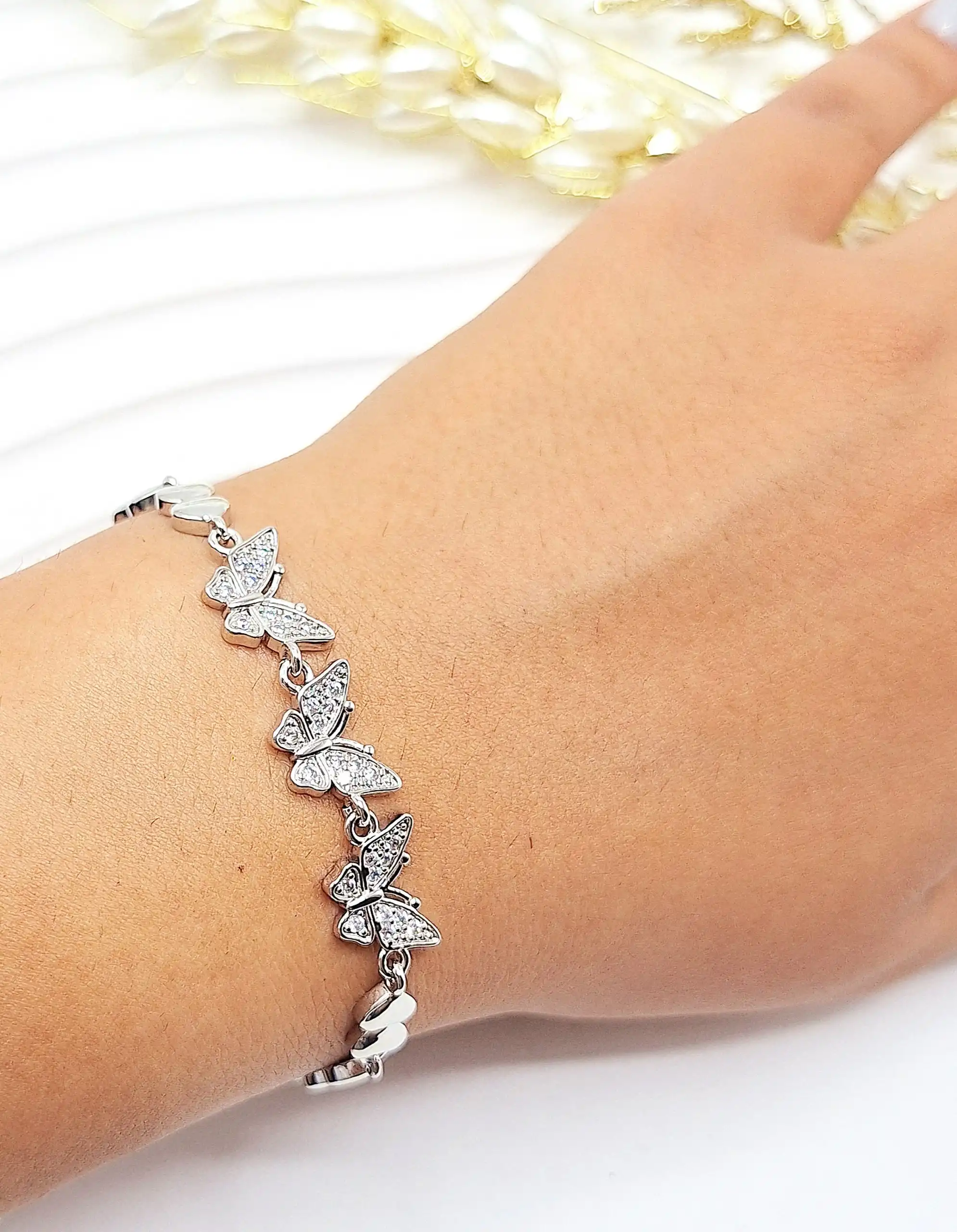 دستبند پروانه ای زیبا استیل