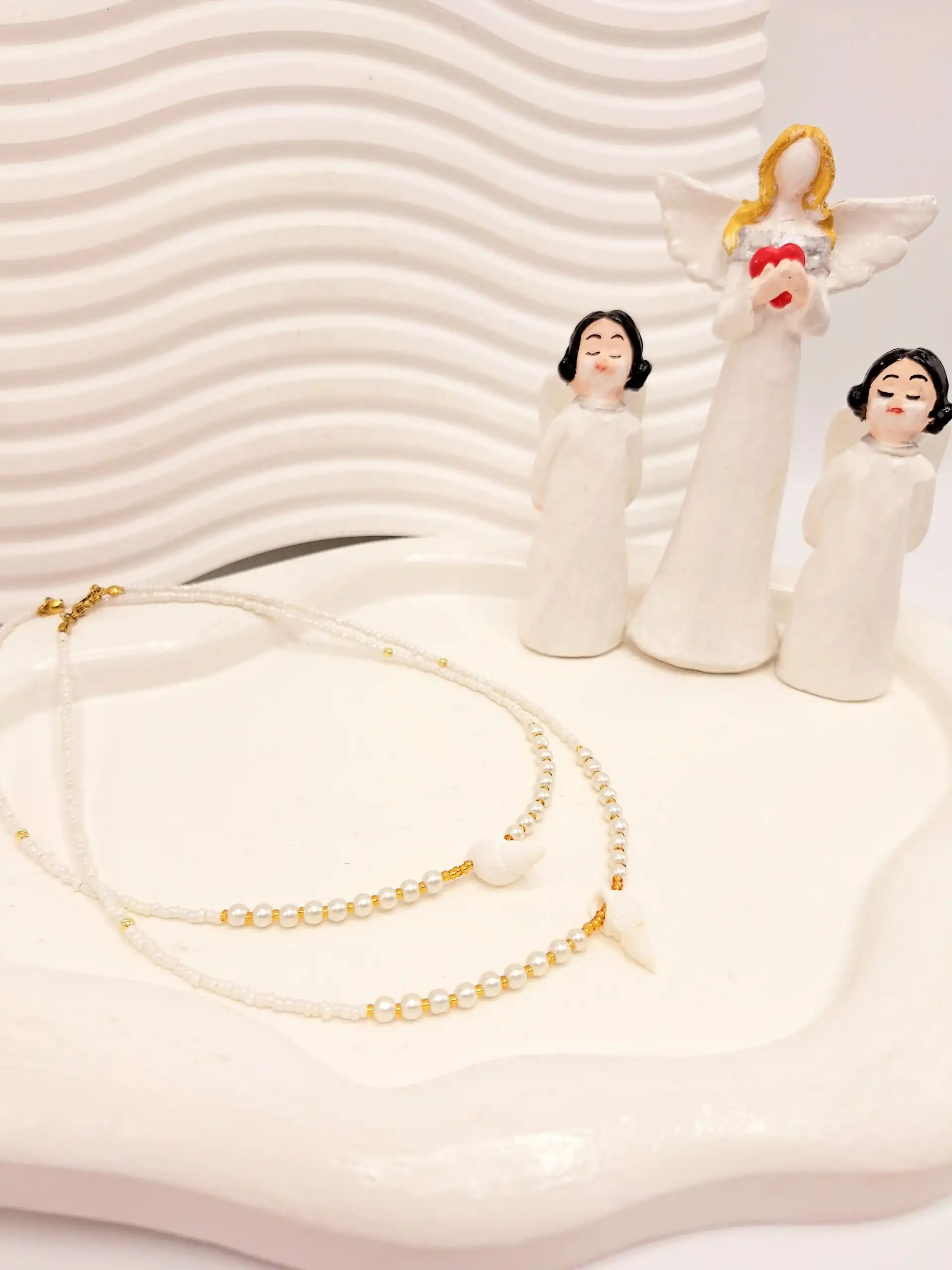 گردنبند تابستونی مراورید و صدف