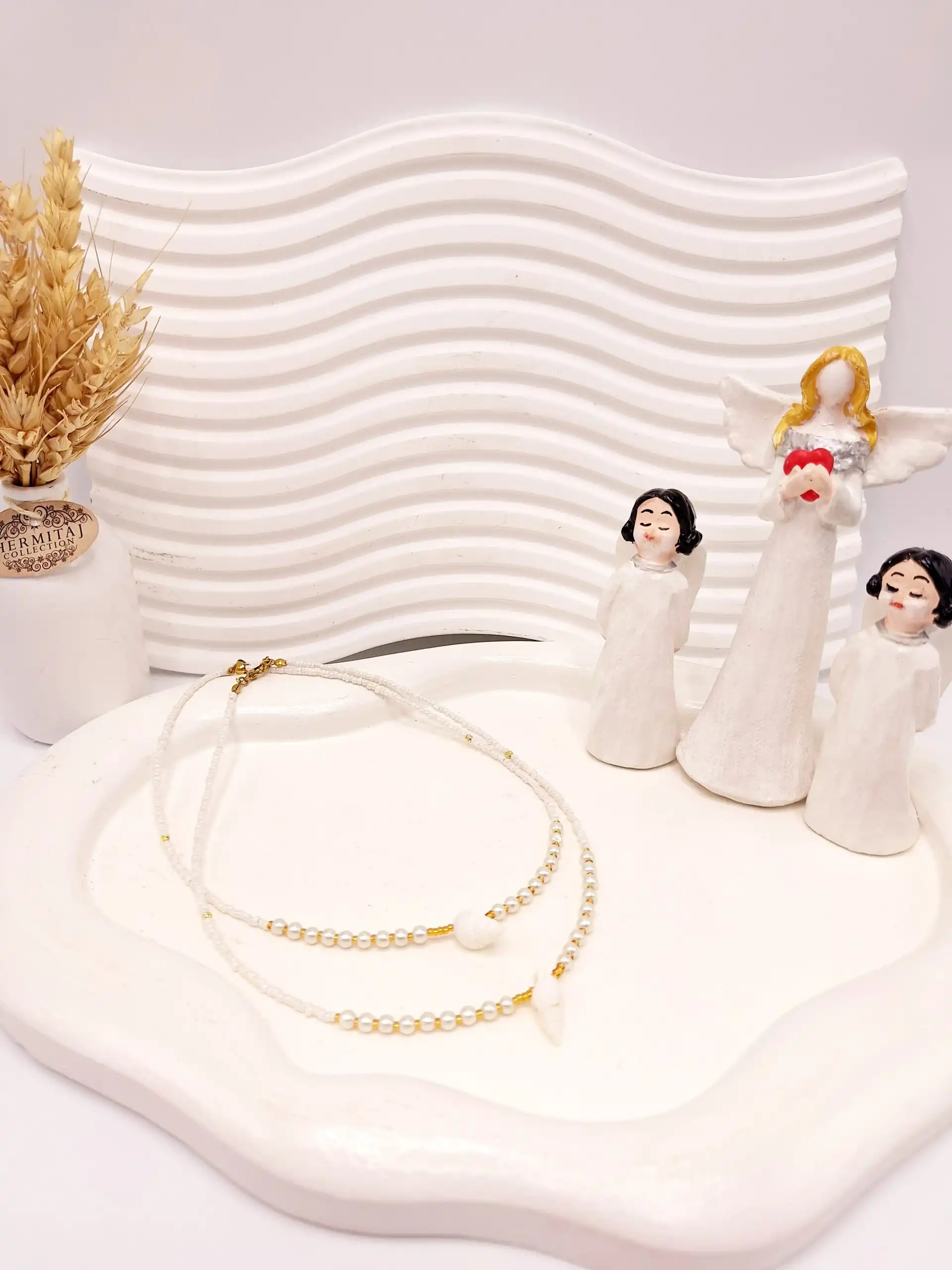 گردنبند تابستونی مراورید و صدف