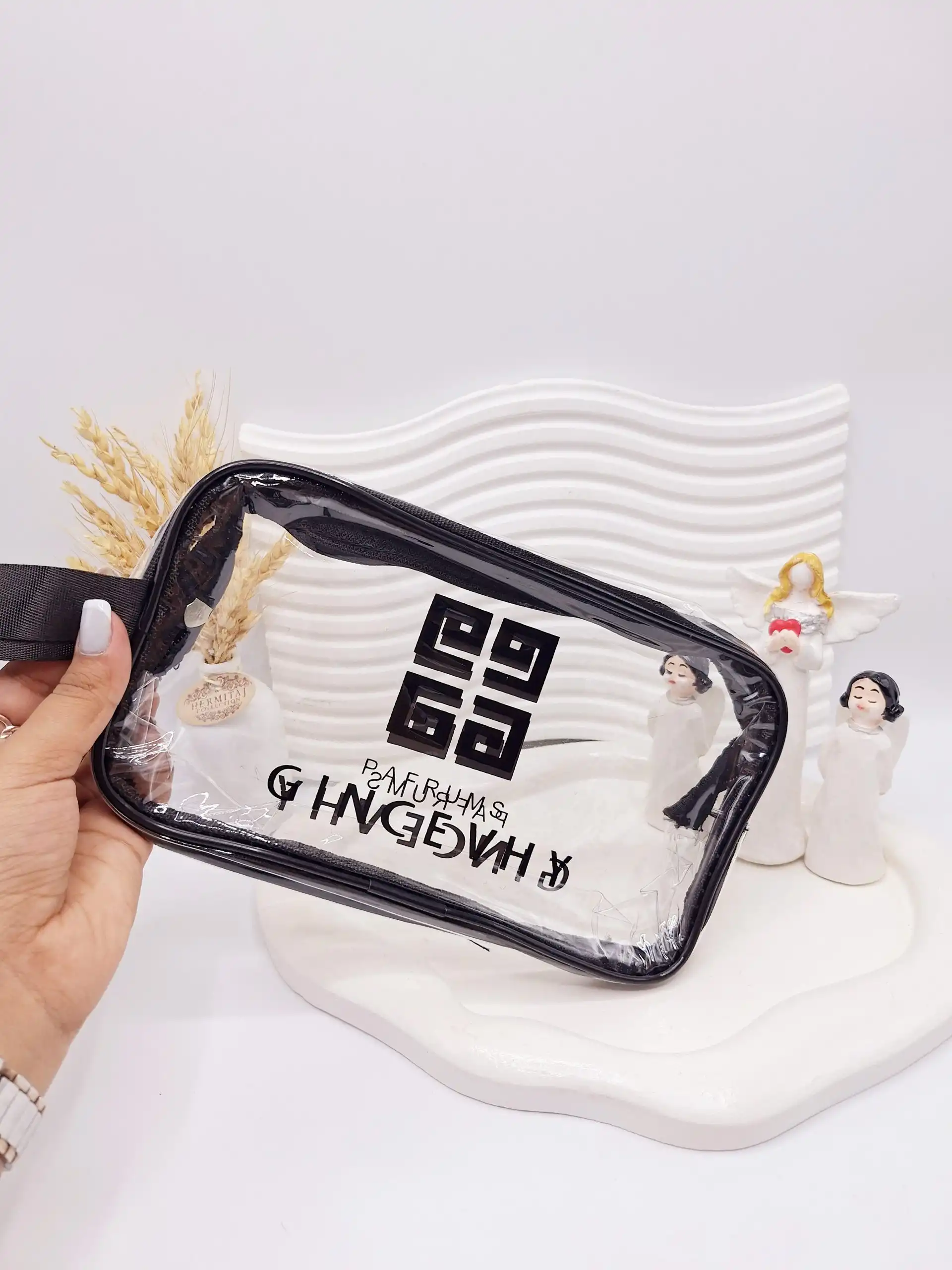 پک 3 تایی کیف آرایشی واشبگ WASHBAG (طلق سفید و شفاف)