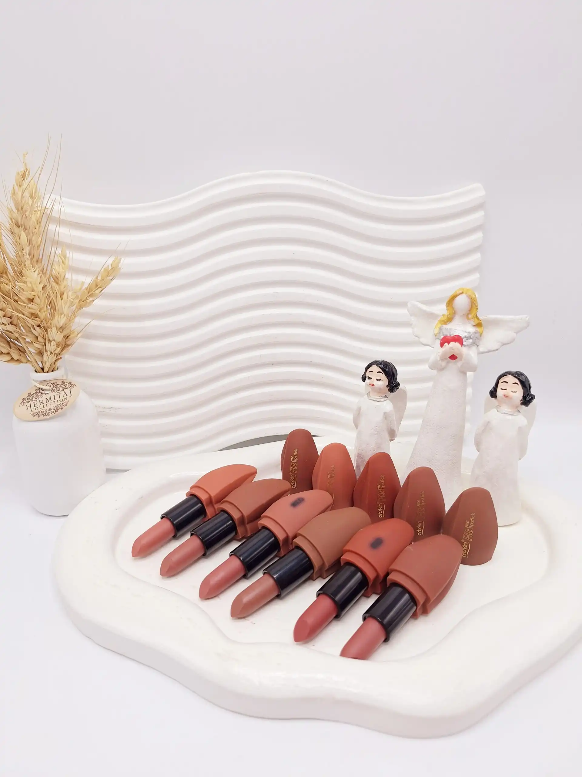 پک 12 تایی رژ جامد مخملی پوکه طرح لب برند آرت اسکین کد 971083-2