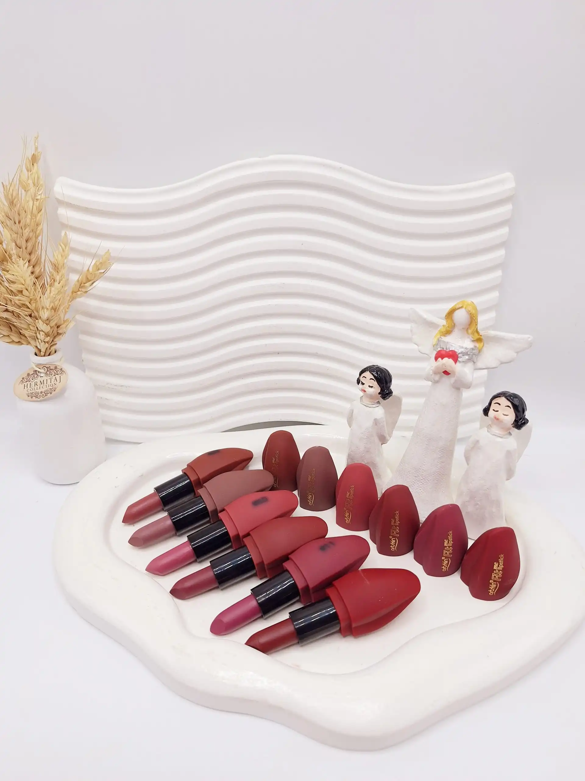 پک 12 تایی رژ جامد مخملی پوکه طرح لب برند آرت اسکین کد 971083-2