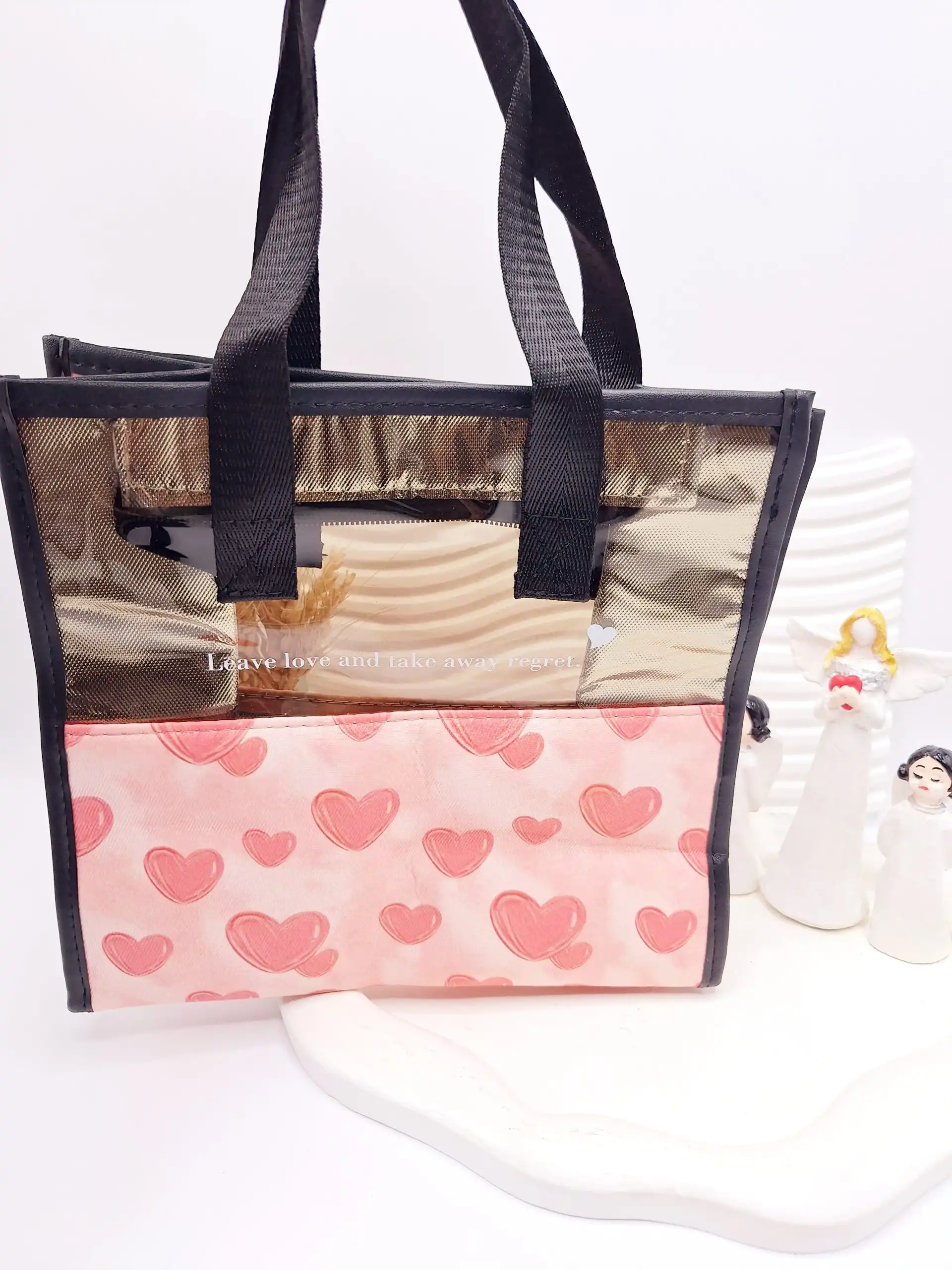 کیف قابل حمل زیپ دار طرح قلبی