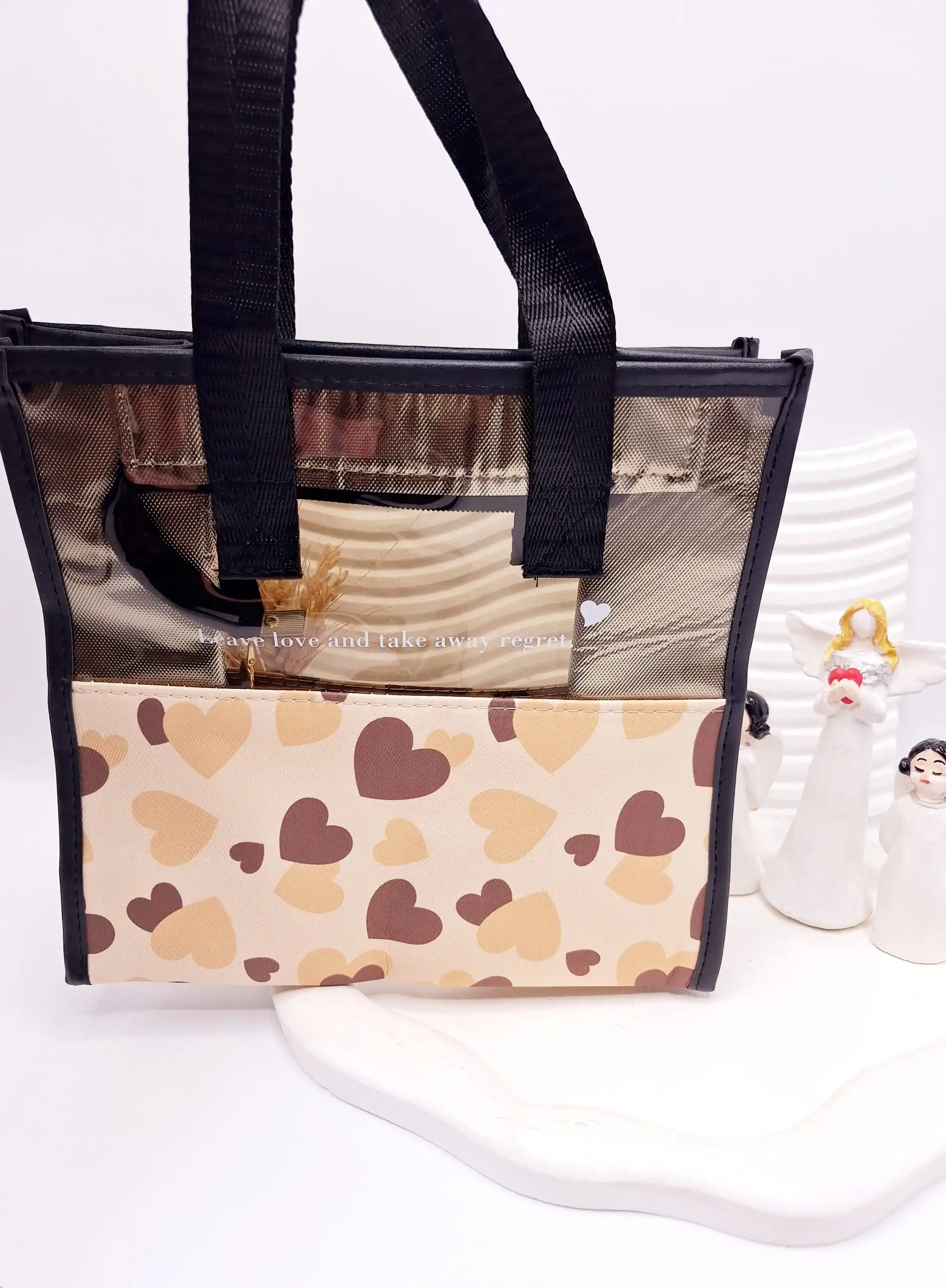 کیف قابل حمل زیپ دار طرح قلبی