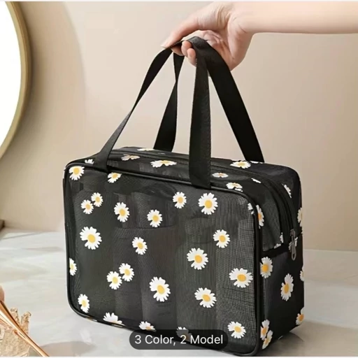 کیف مشکی سایز بزرگ بابونه