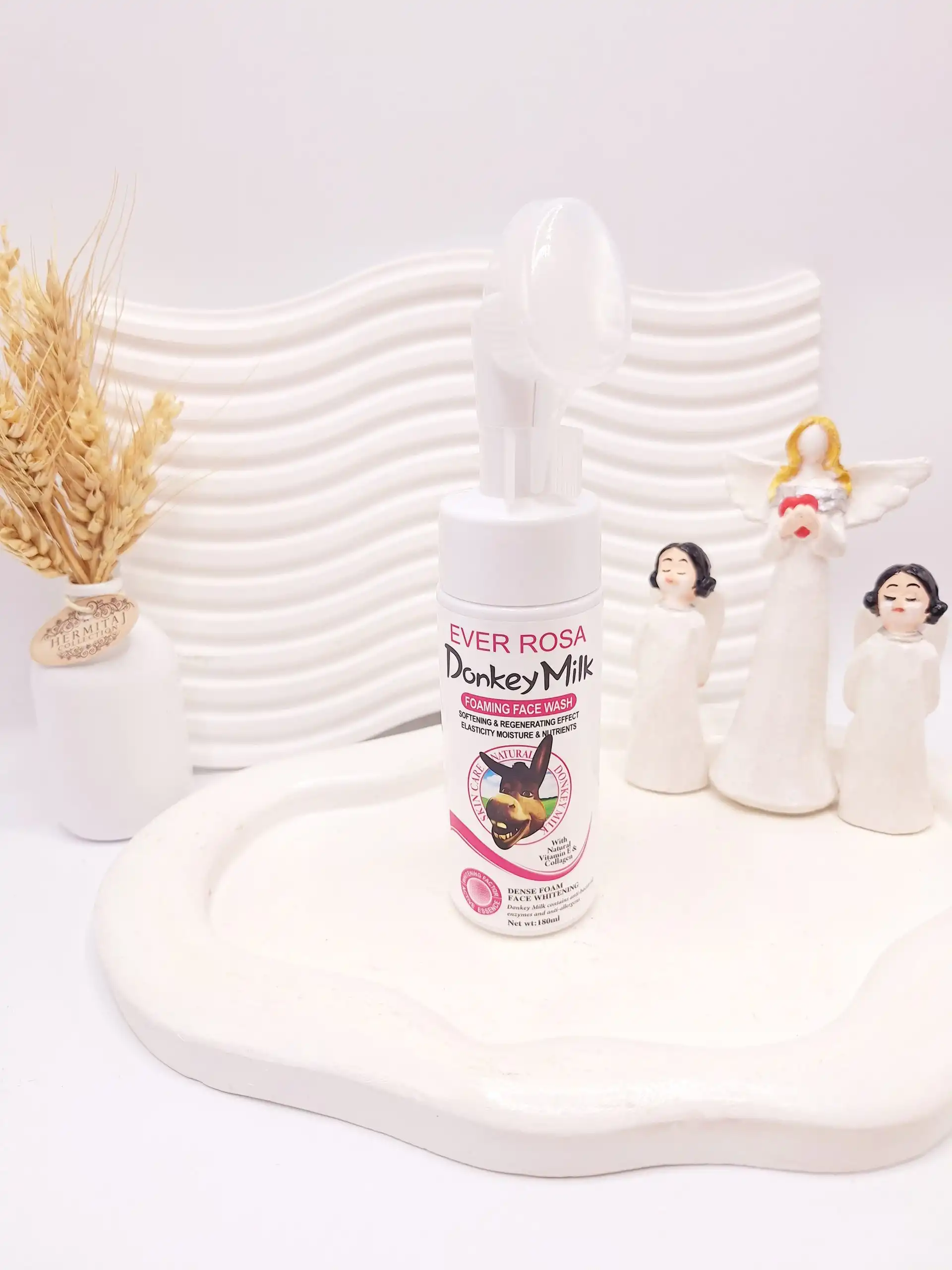 فوم براش دار شیر الاغ صورتی برنا اور رزا کد 4532