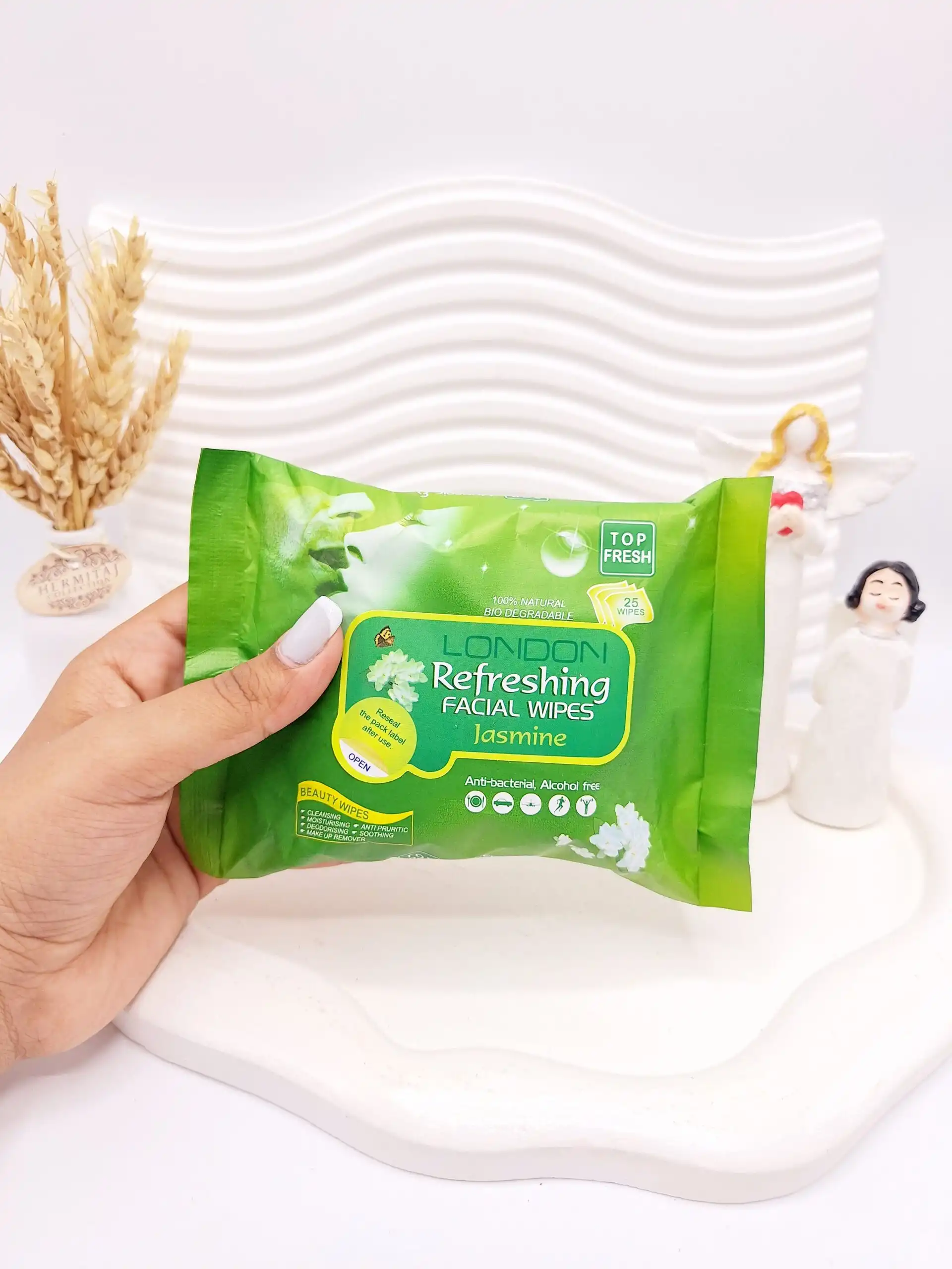 دستمال مرطوب اسانس گل Jasmine 25 عددی کد 0050