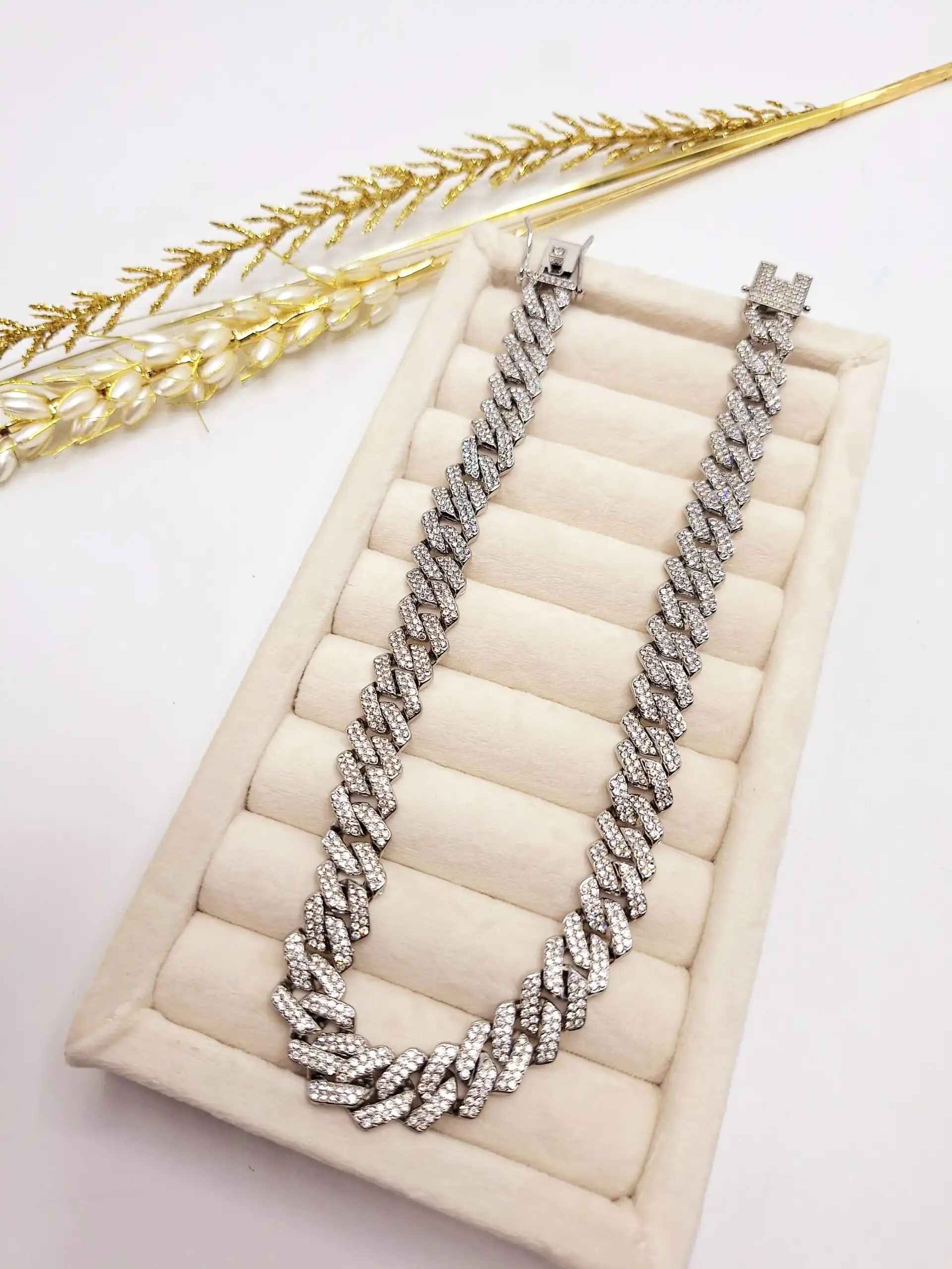 گردنبند فول نگین کارتیر استیل