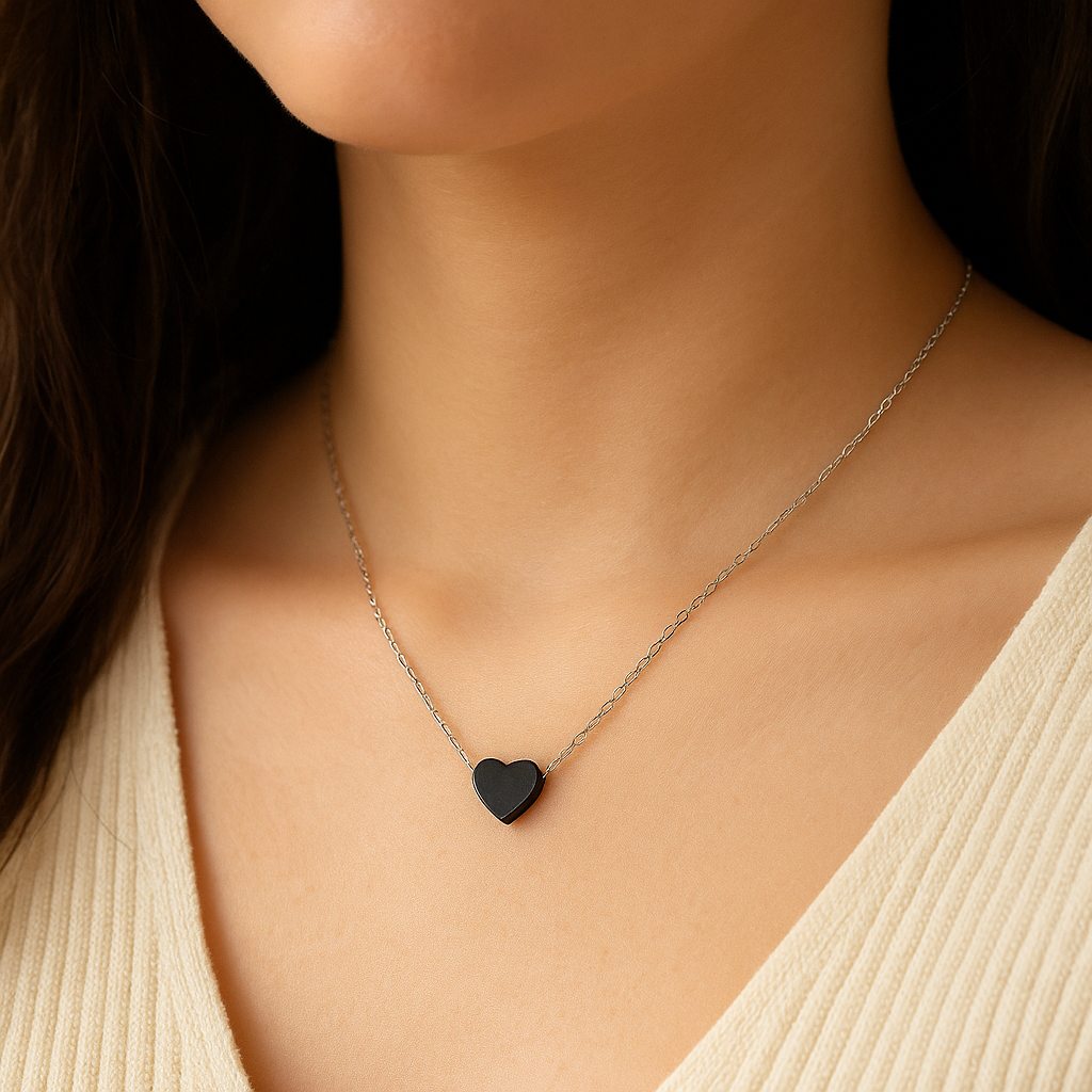 گردنبند آویز قلب نقره ای