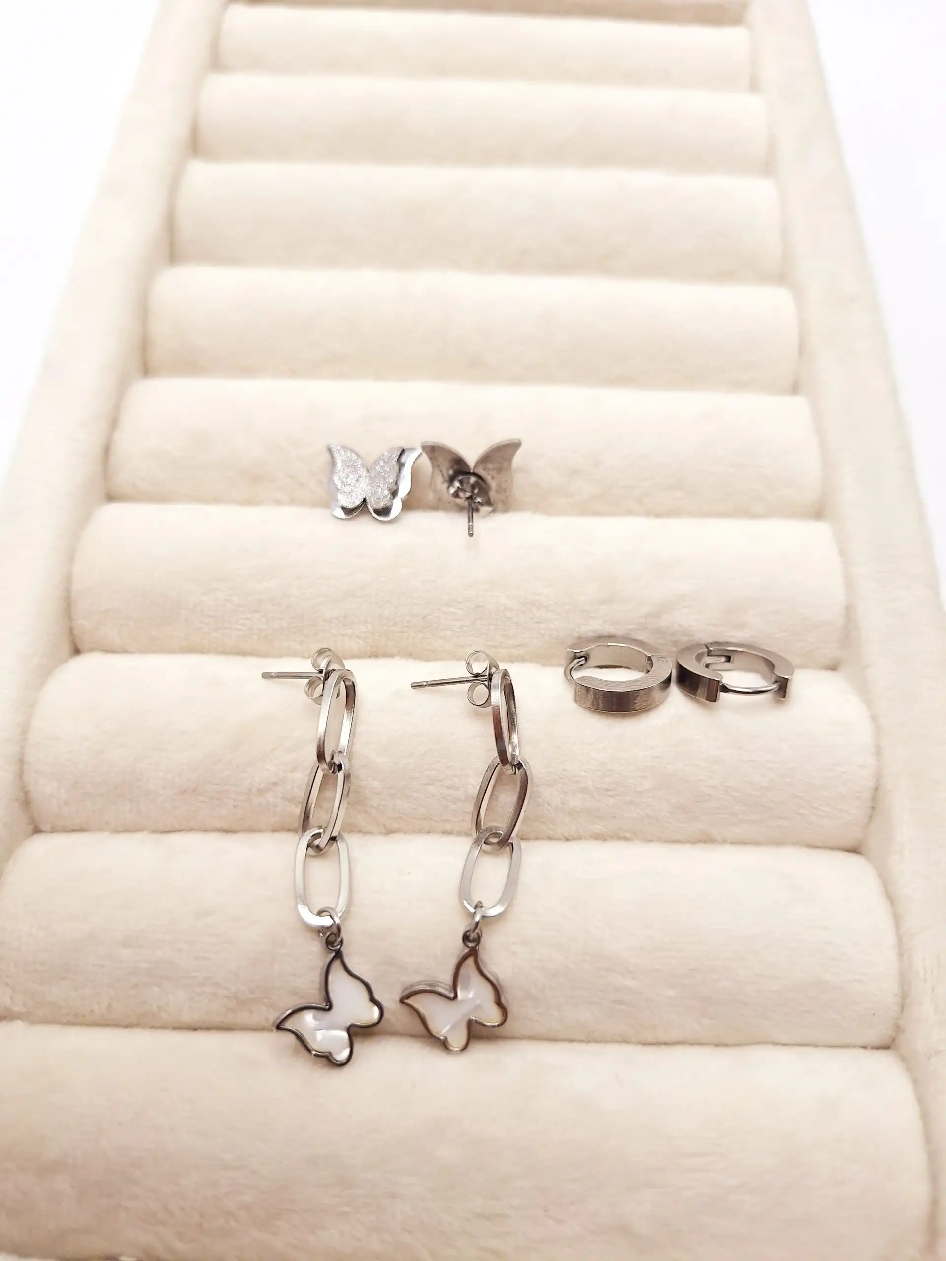 پک 3 تایی گوشواره پروانه ای استیل