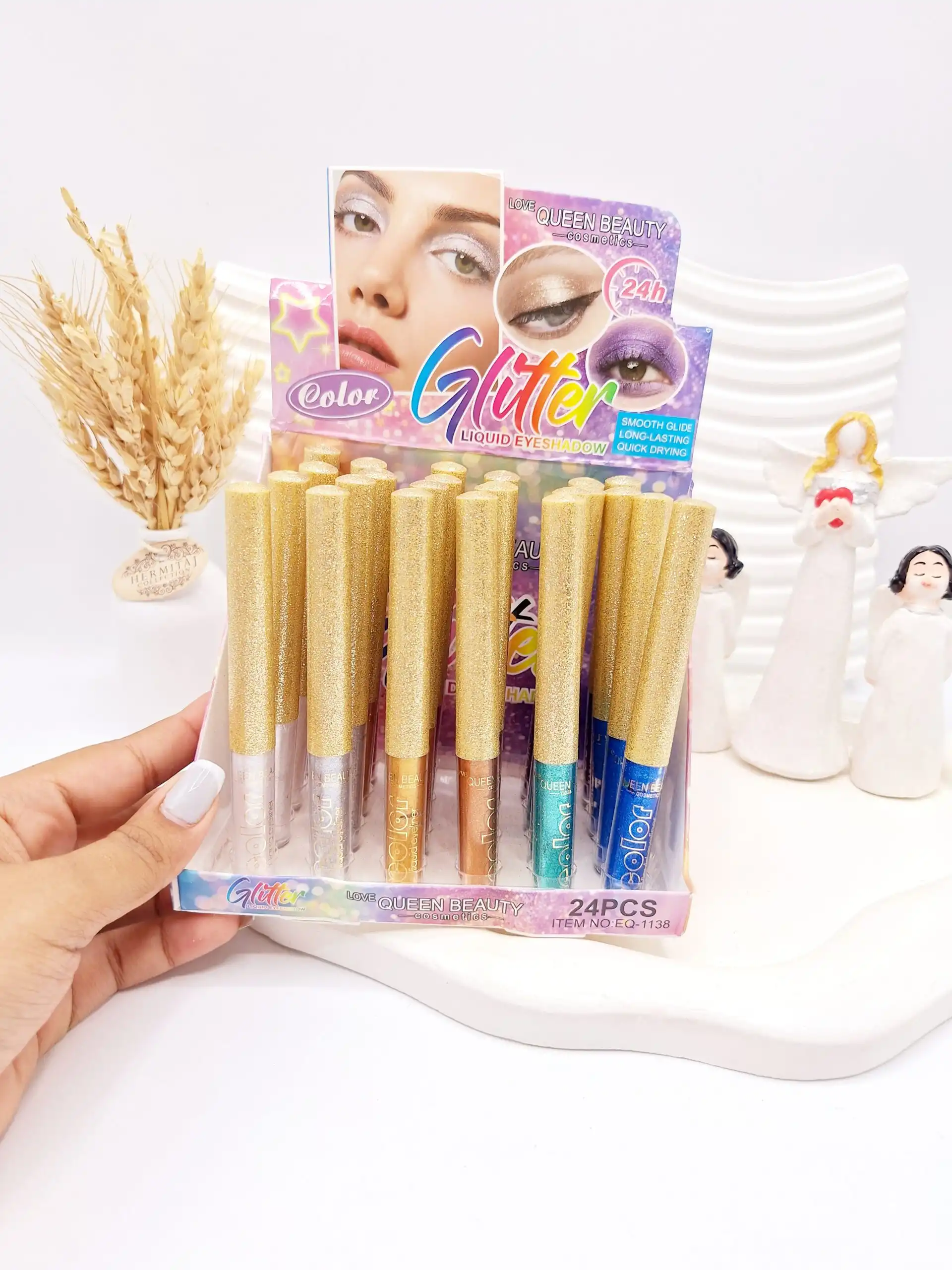 خط چشم شاین دار پوکه طلایی برند اونلی بیوتی کد 1138