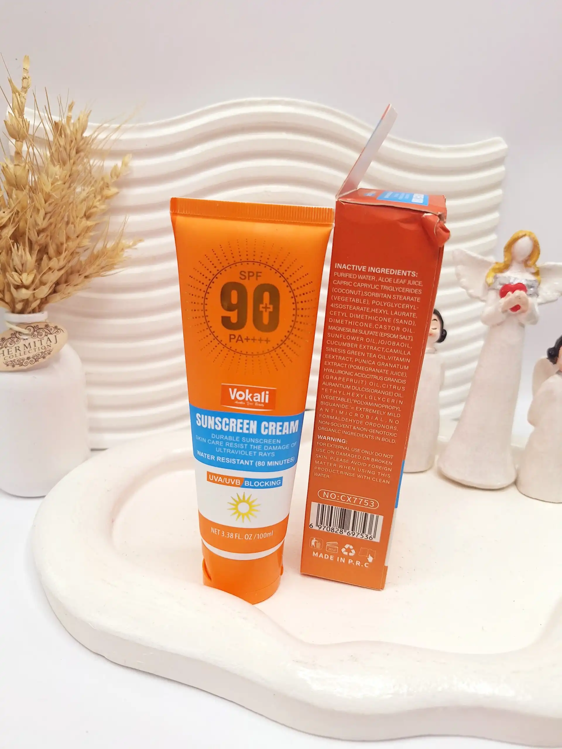 کرم ضد آفتاب صورت و بدن Spf90 Vokali کد CX7753