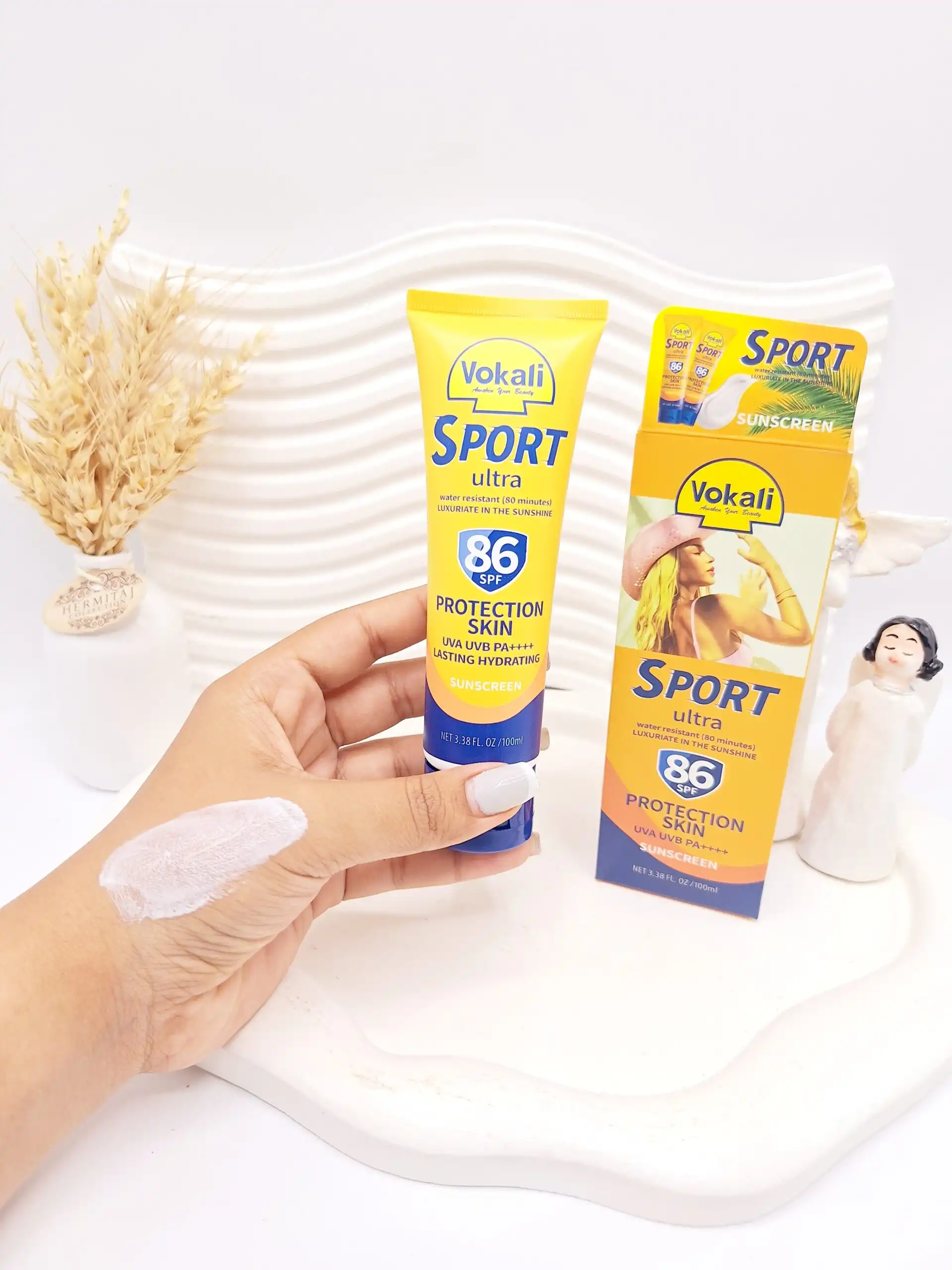 کرم ضد آفتاب مقاوم صورت و بدن Spf86 Vokali کد CX7705