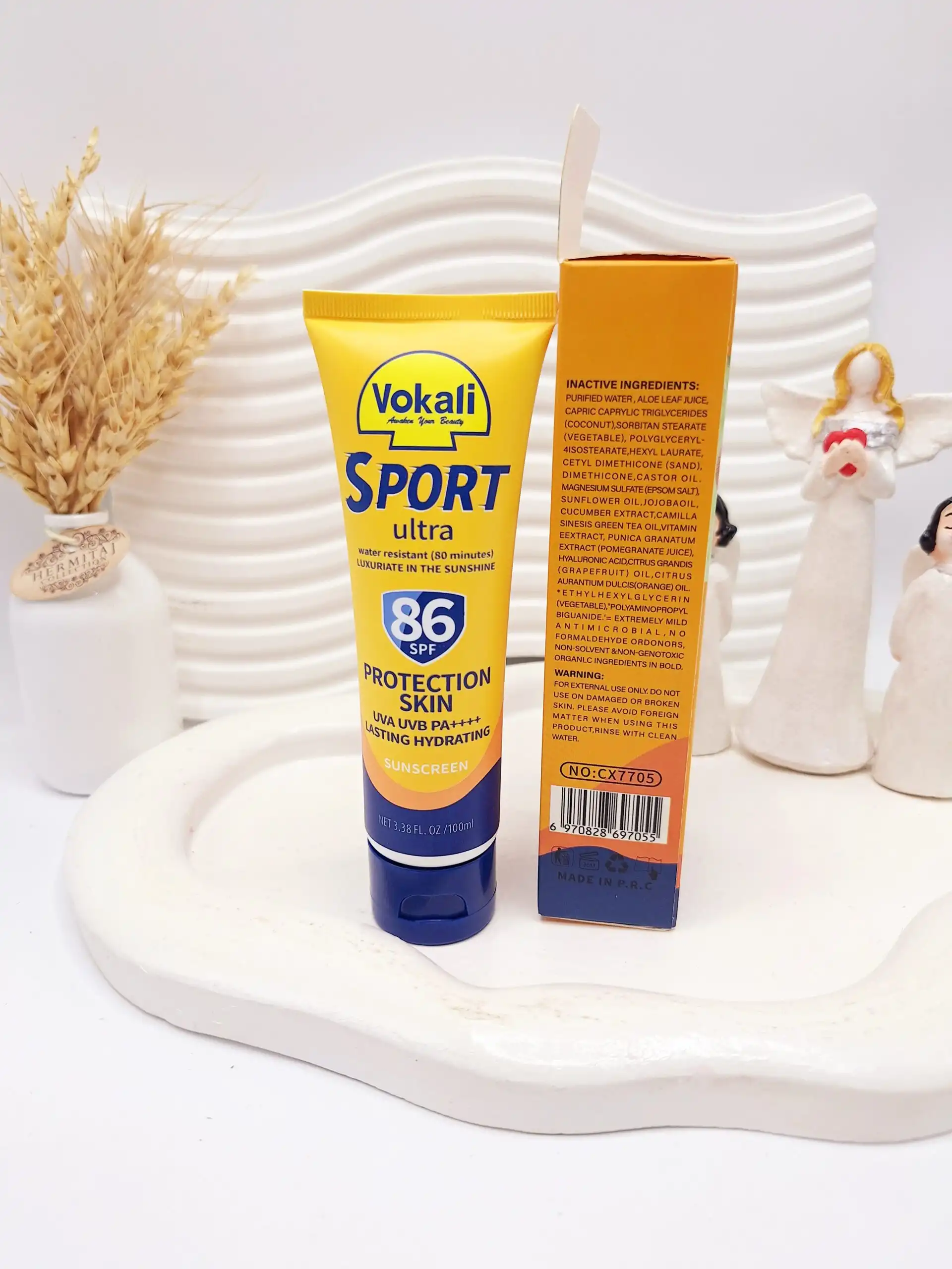 کرم ضد آفتاب مقاوم صورت و بدن Spf86 Vokali کد CX7705