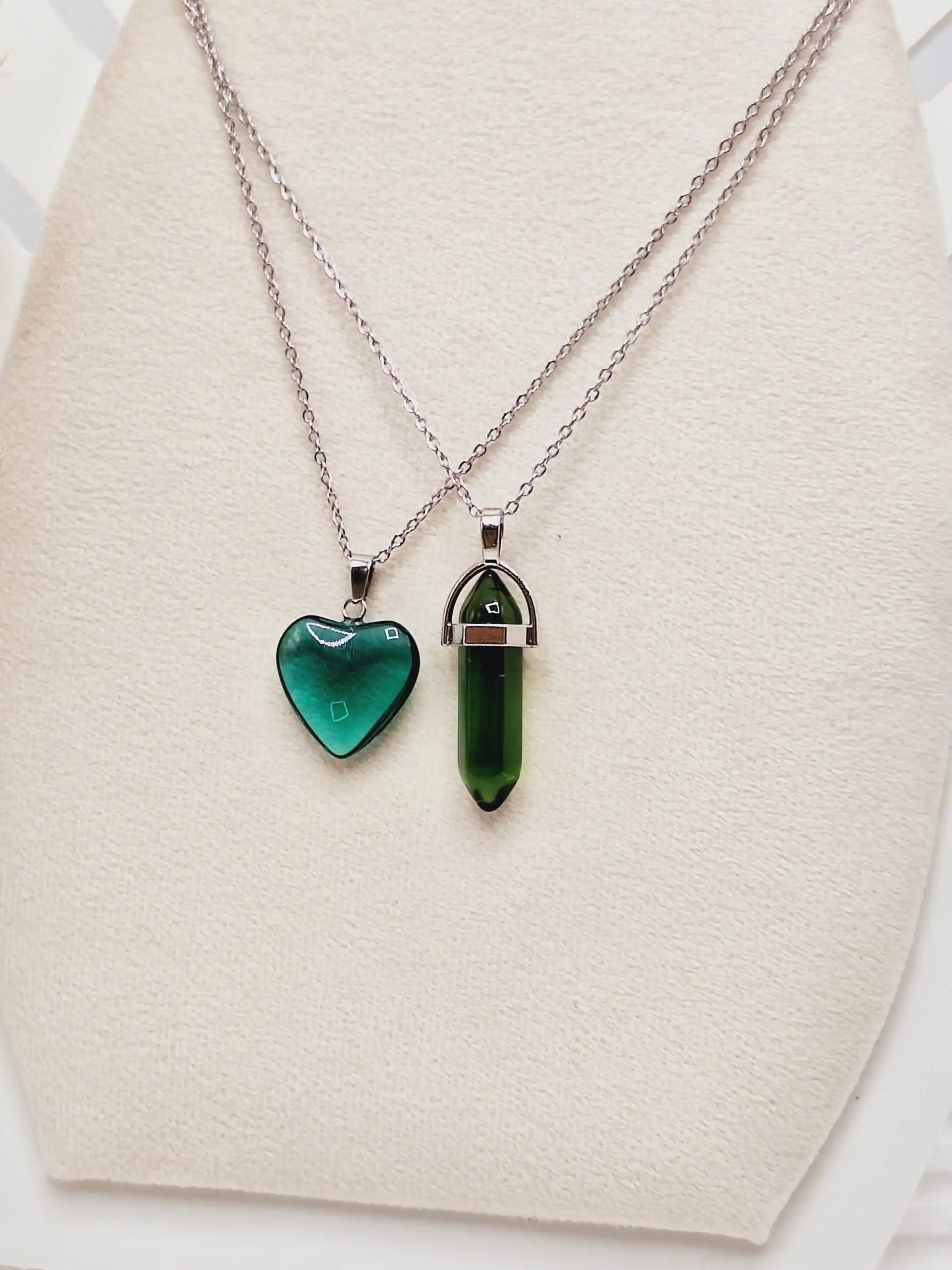 ست دو نفره طرح قلب و منشور (سبز)