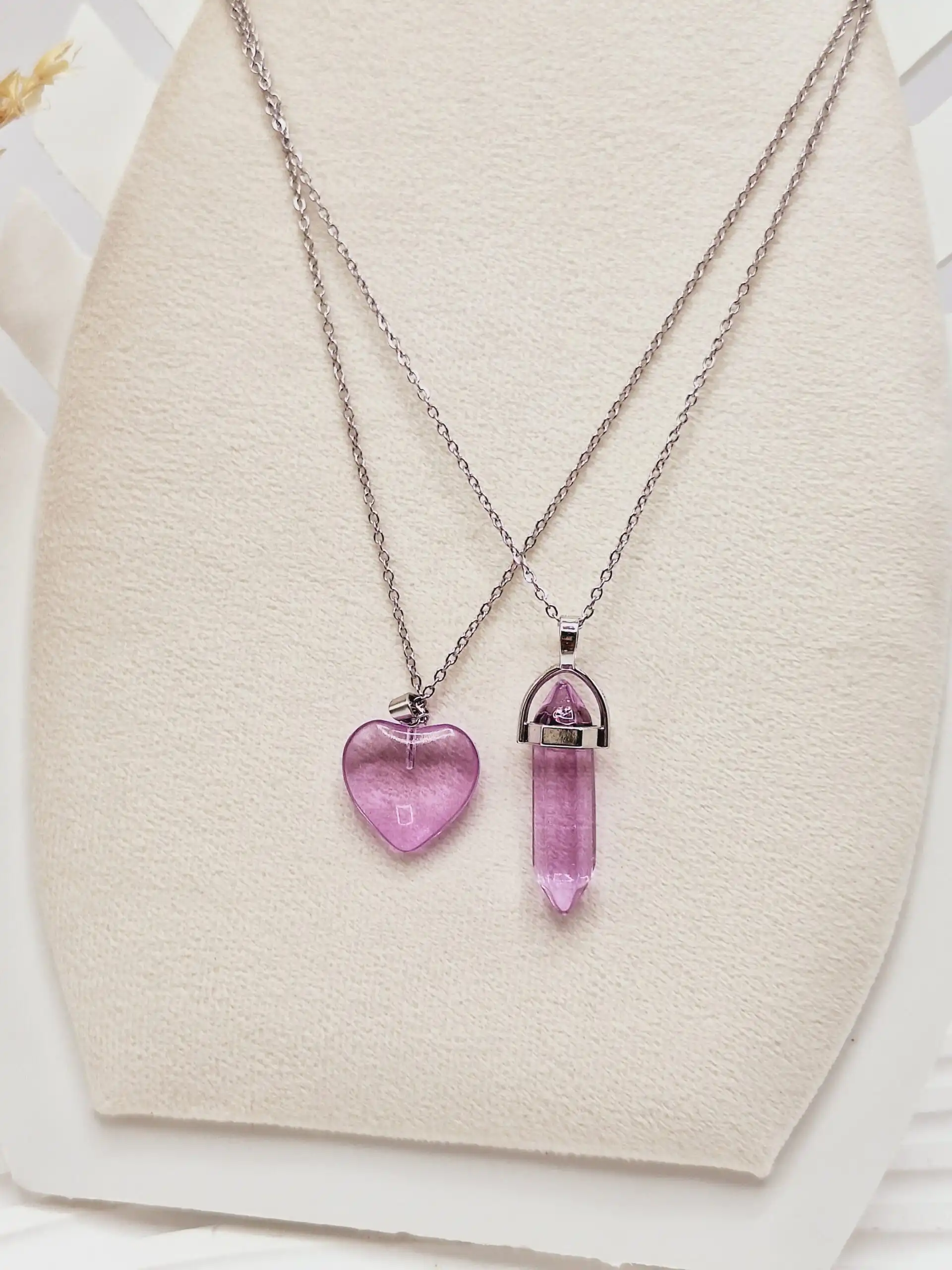 ست دو نفره طرح قلب و منشور (بنفش)