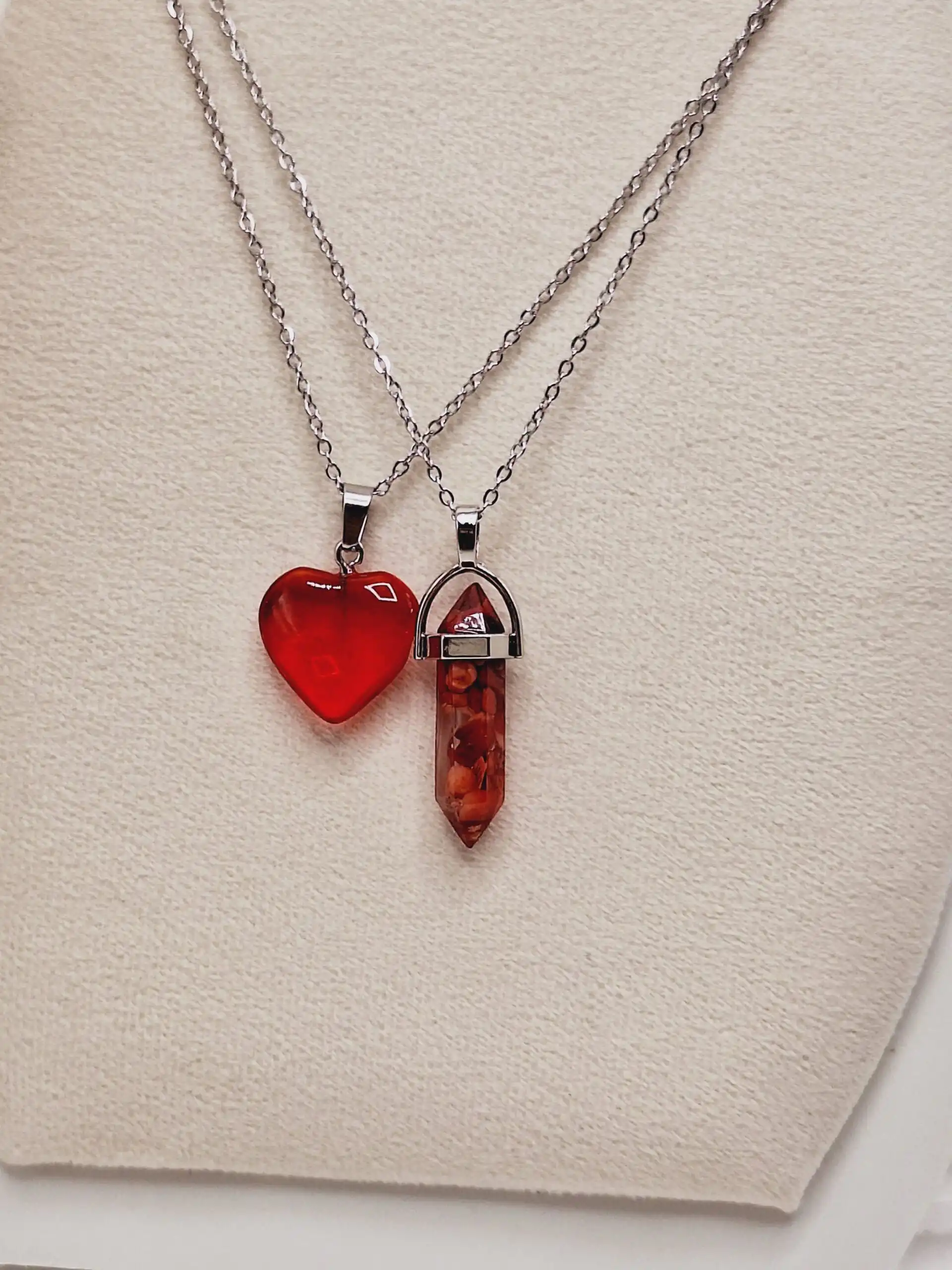 ست دو نفره طرح قلب و منشور (قرمز)