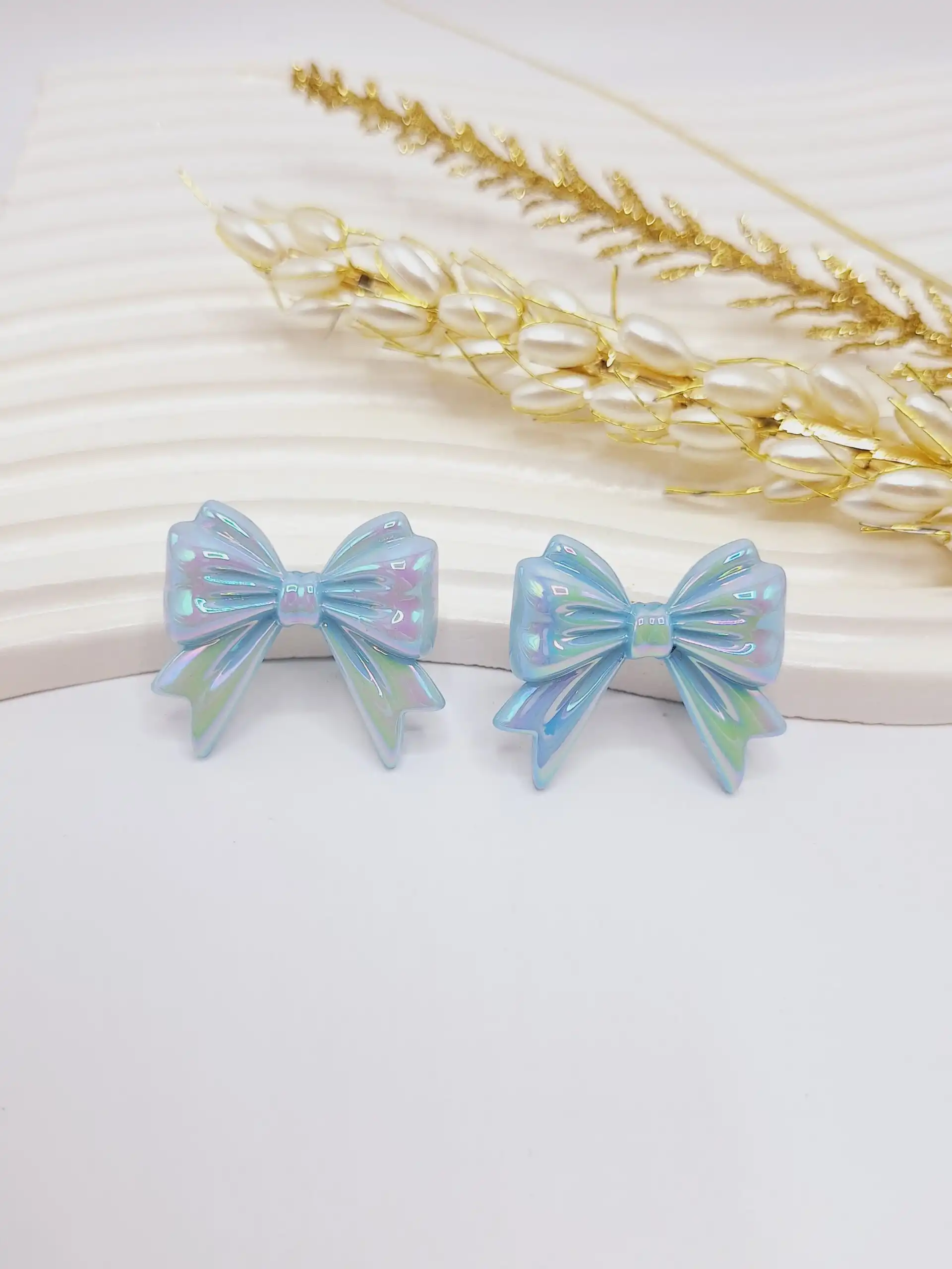 گوشواره آبنباتی طرح پاپیون (آبی)