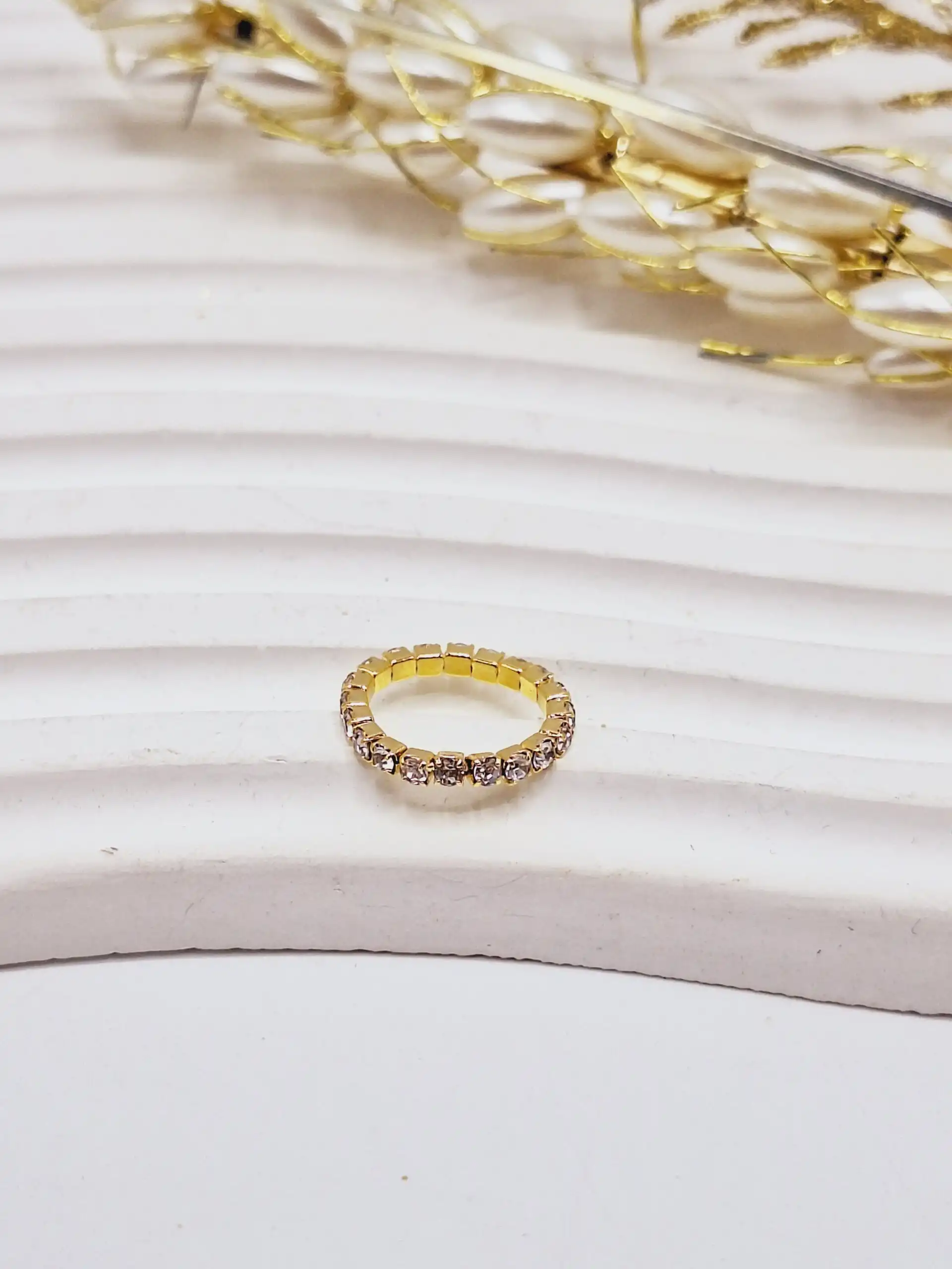 انگشتر پا یا رینگ پا نگین دار طلایی فری سایز