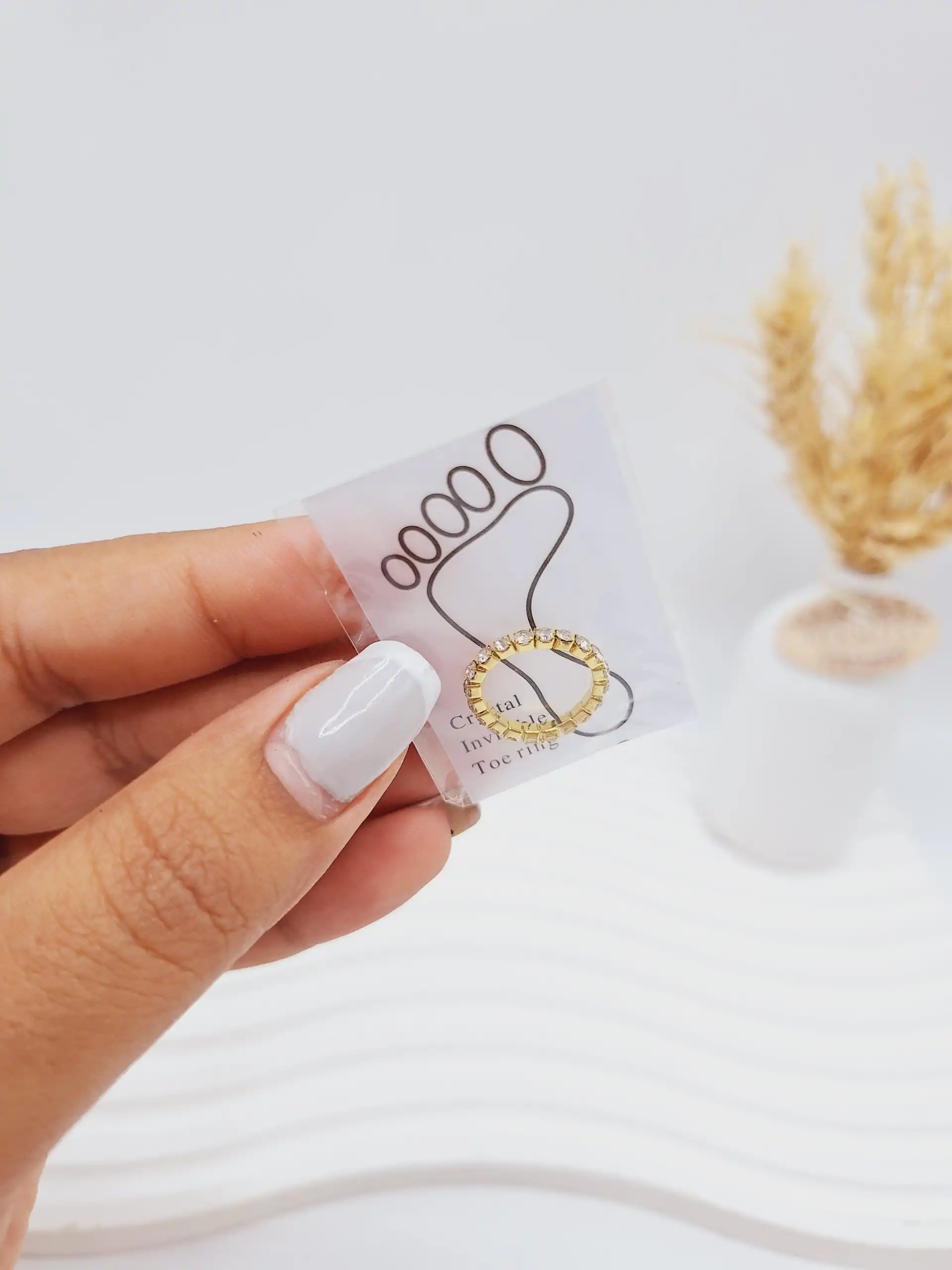 انگشتر پا یا رینگ پا نگین دار طلایی فری سایز