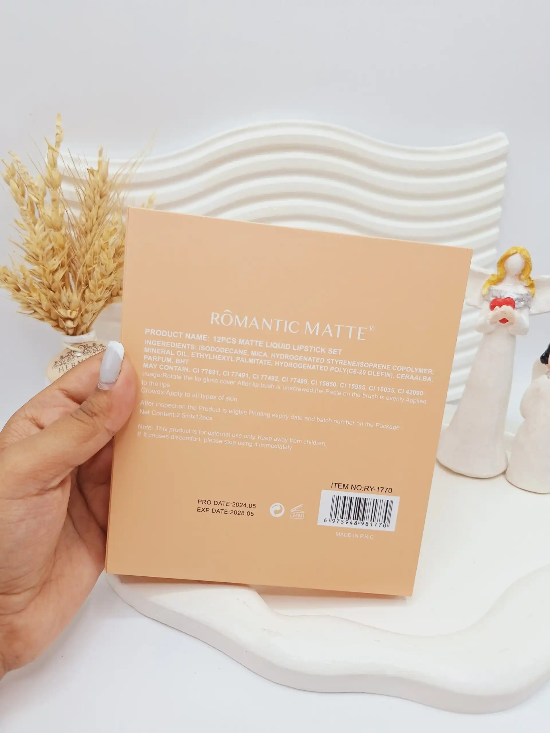 پک 12 تایی رژ مایع رومانتیک مات کد 1770