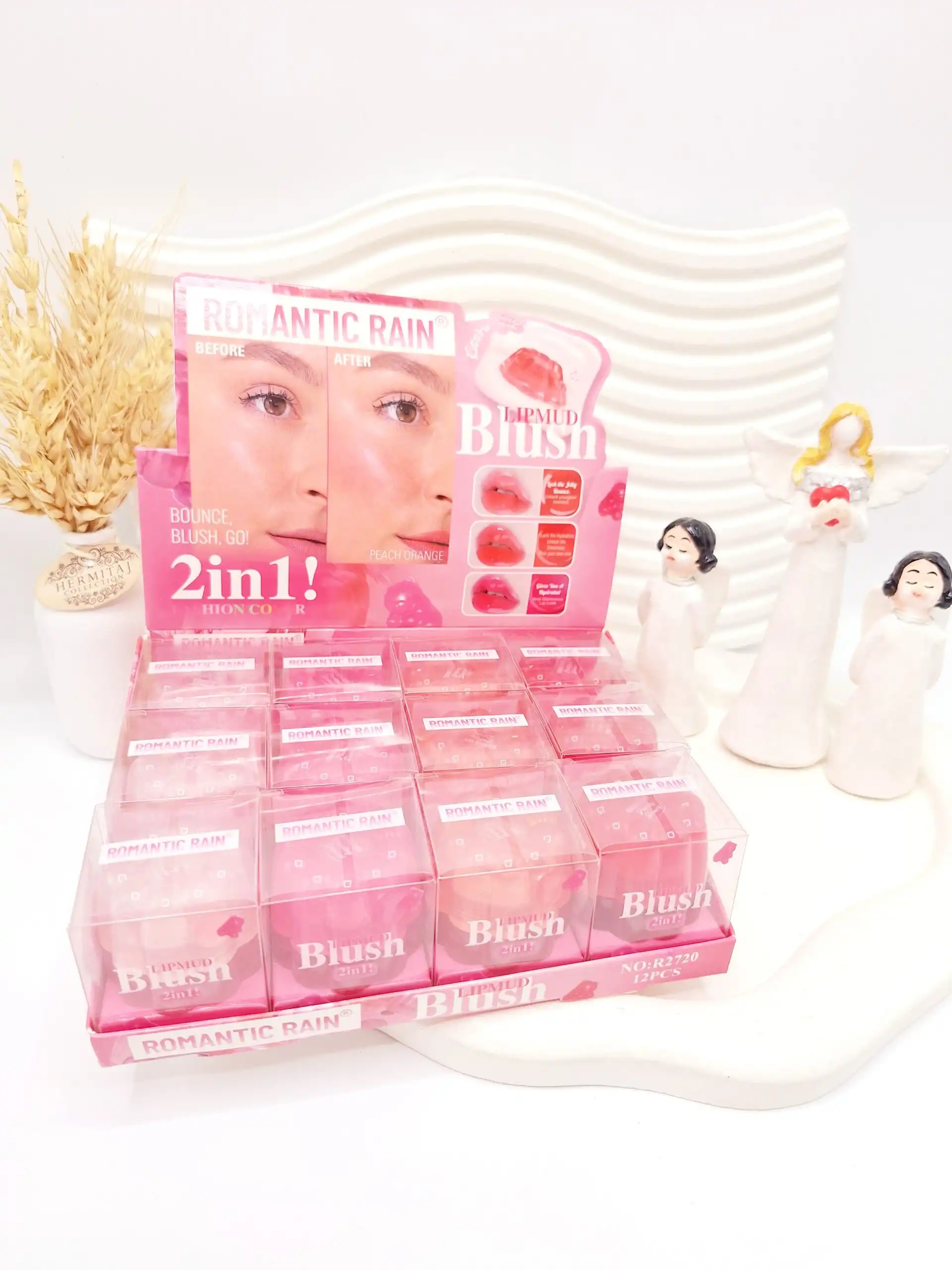 رژ لب کاسه ای نرم طرح ژله ای ROMANTIC RAIN کد 2720