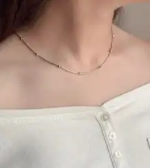 گردنبند زنجیر توپی نقره ای