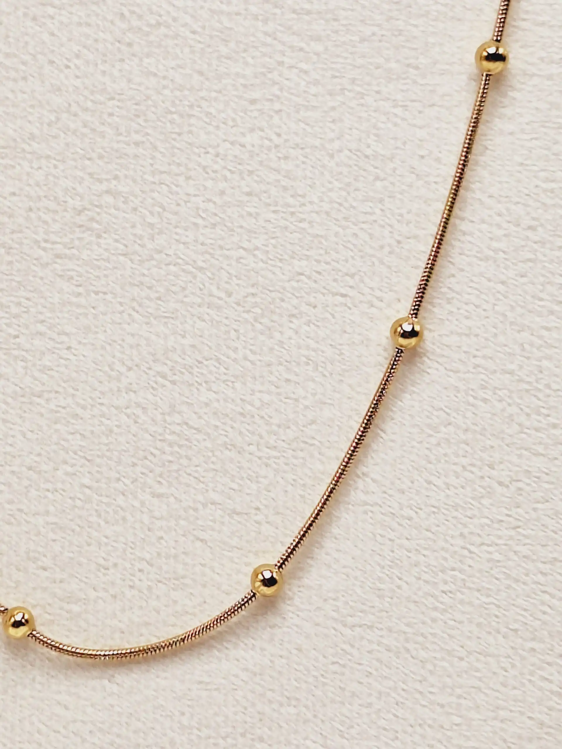 گردنبند زنجیر توپی طلایی