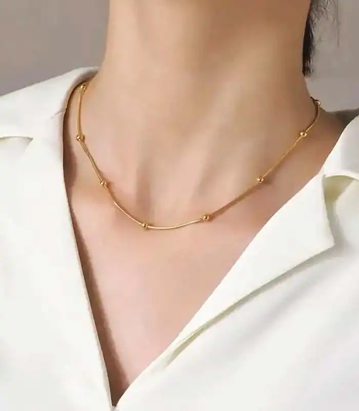 گردنبند زنجیر توپی طلایی